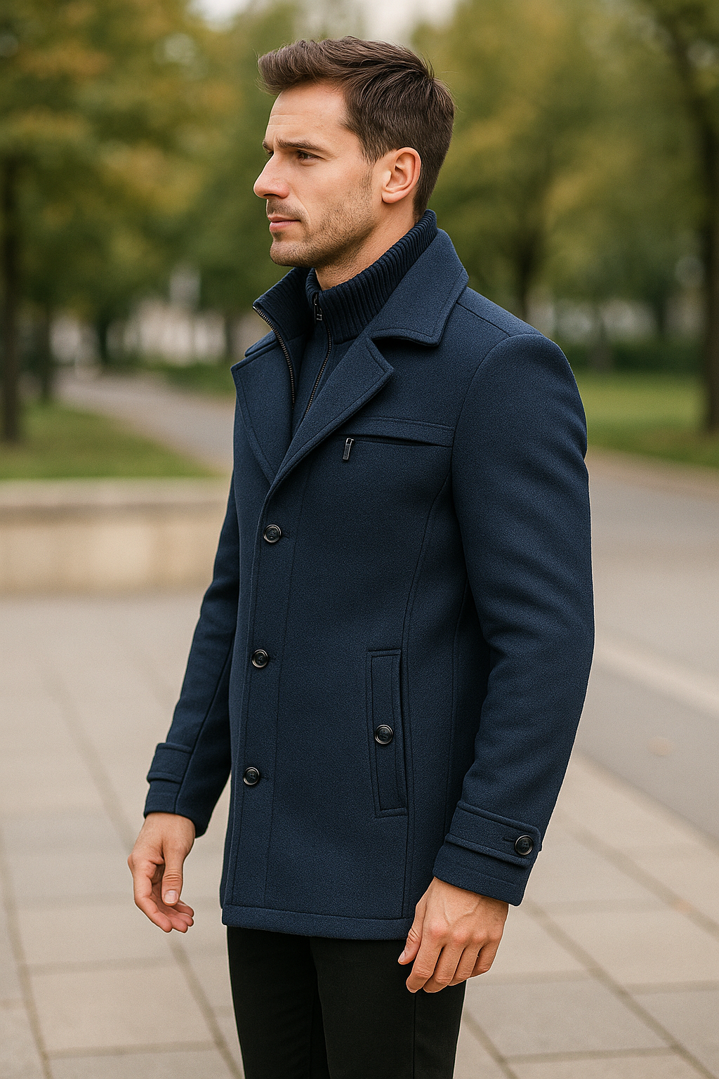 Heren Jas van Wolmix, Single Breasted Slim Pasvorm Zakelijk Casual Winter Windbreaker Jas | VIQA VIQA© NEDERLAND