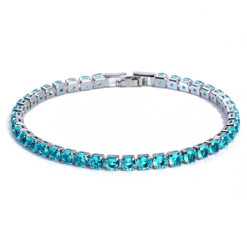 4mm Kubische Zirkonia Tennis Armband Voor Dames En Heren VIQA© NEDERLANDBlauw-19cm