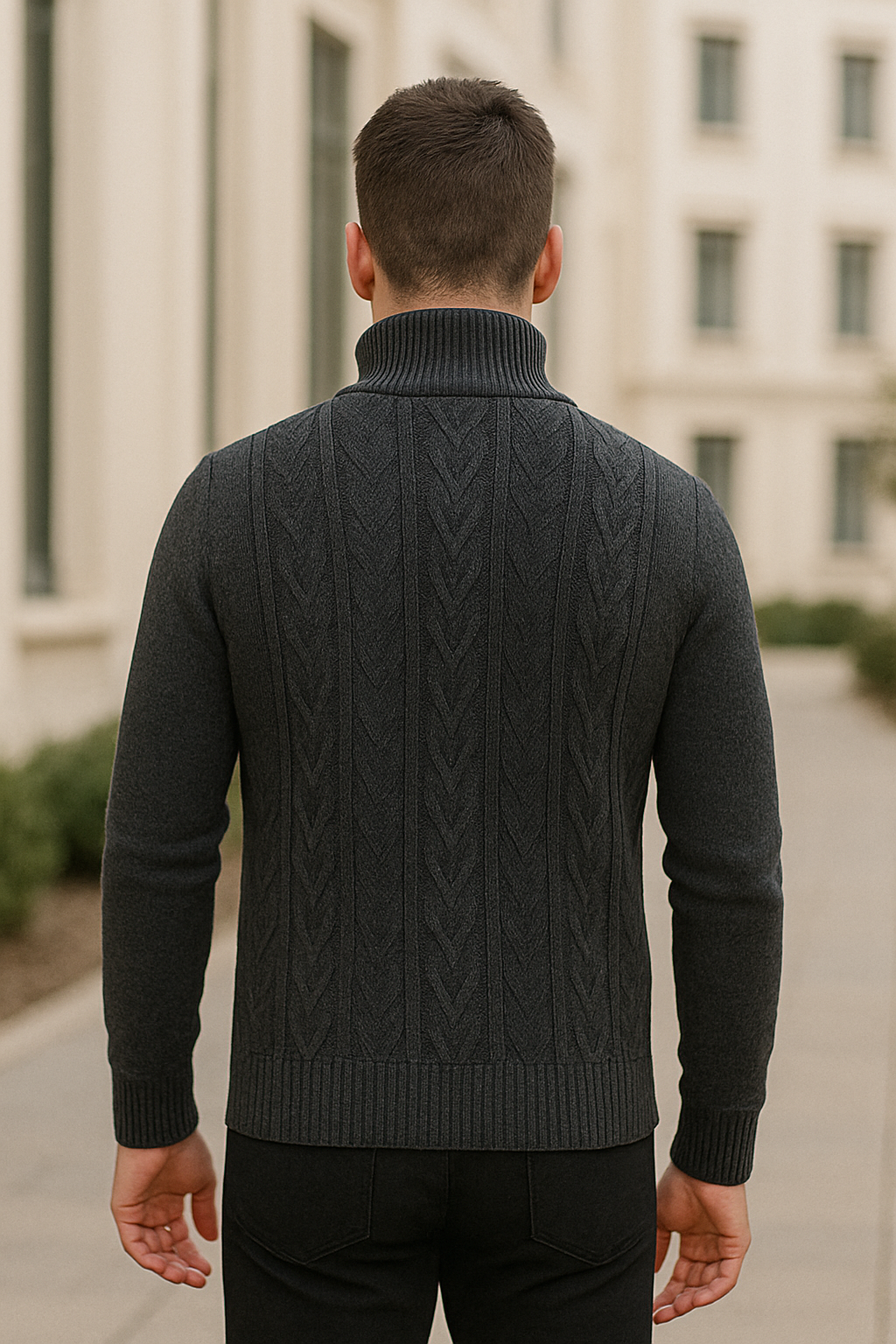Heren Cashmere Gebreide Trui Jas, Warme Gewatteerde Casual Rits Vest Jas Voor De Winter | VIQA VIQA© NEDERLAND