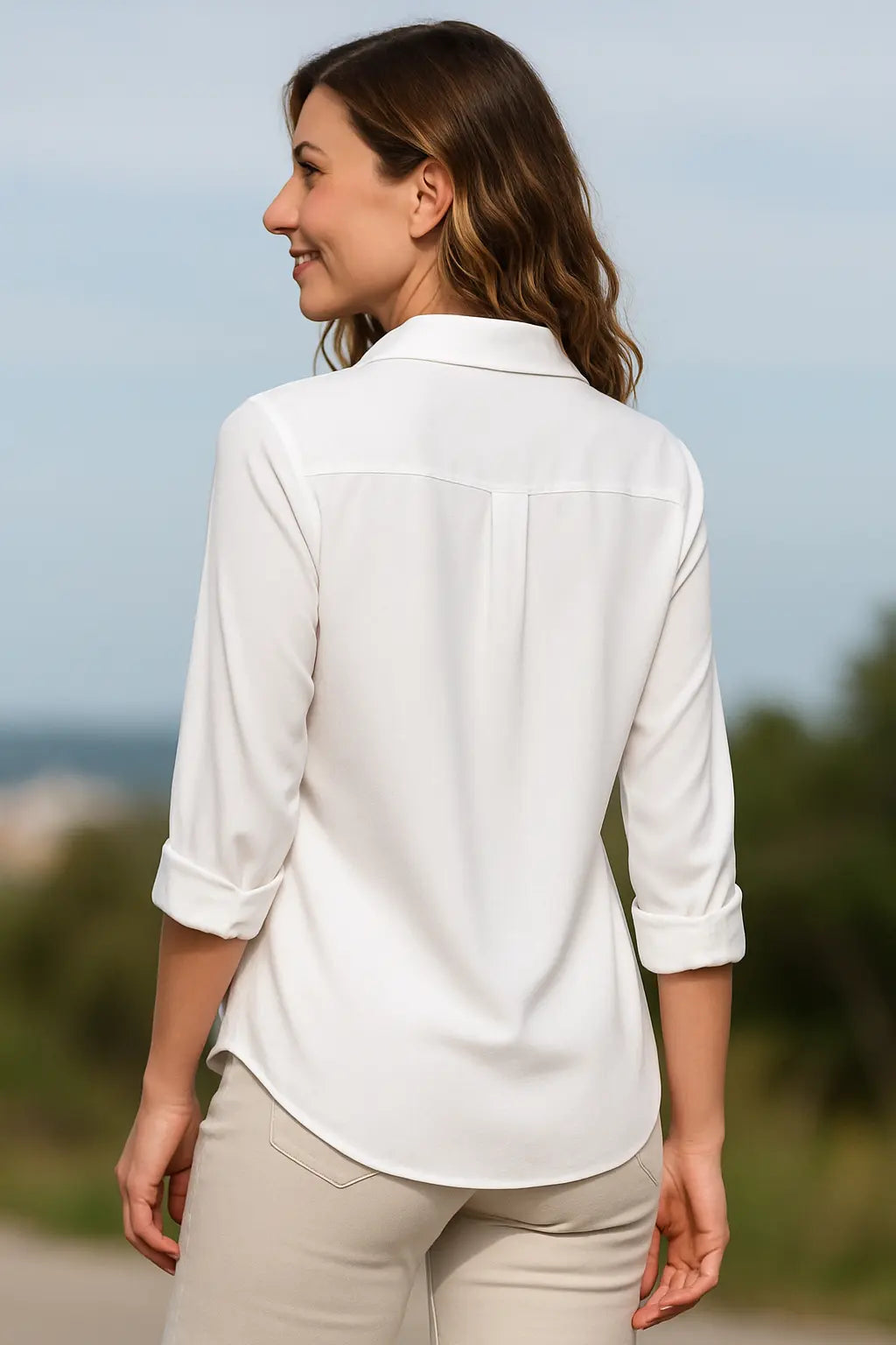 Dames Chiffon Blouse, Lange Mouwen Kap Los Pasvorm Shirt, Elegant Kantoor Tuniek Top | VIQA VIQA© NEDERLAND