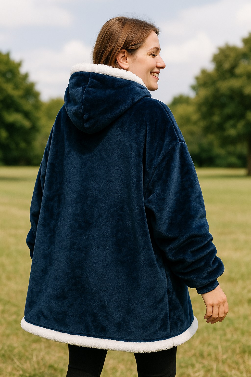 Hoodie-Deken Met Mouwen Voor Dames, Oversized Trui Met Zakken Van Winterfleece Met Ruitjesmotief | VIQA VIQA© NEDERLAND