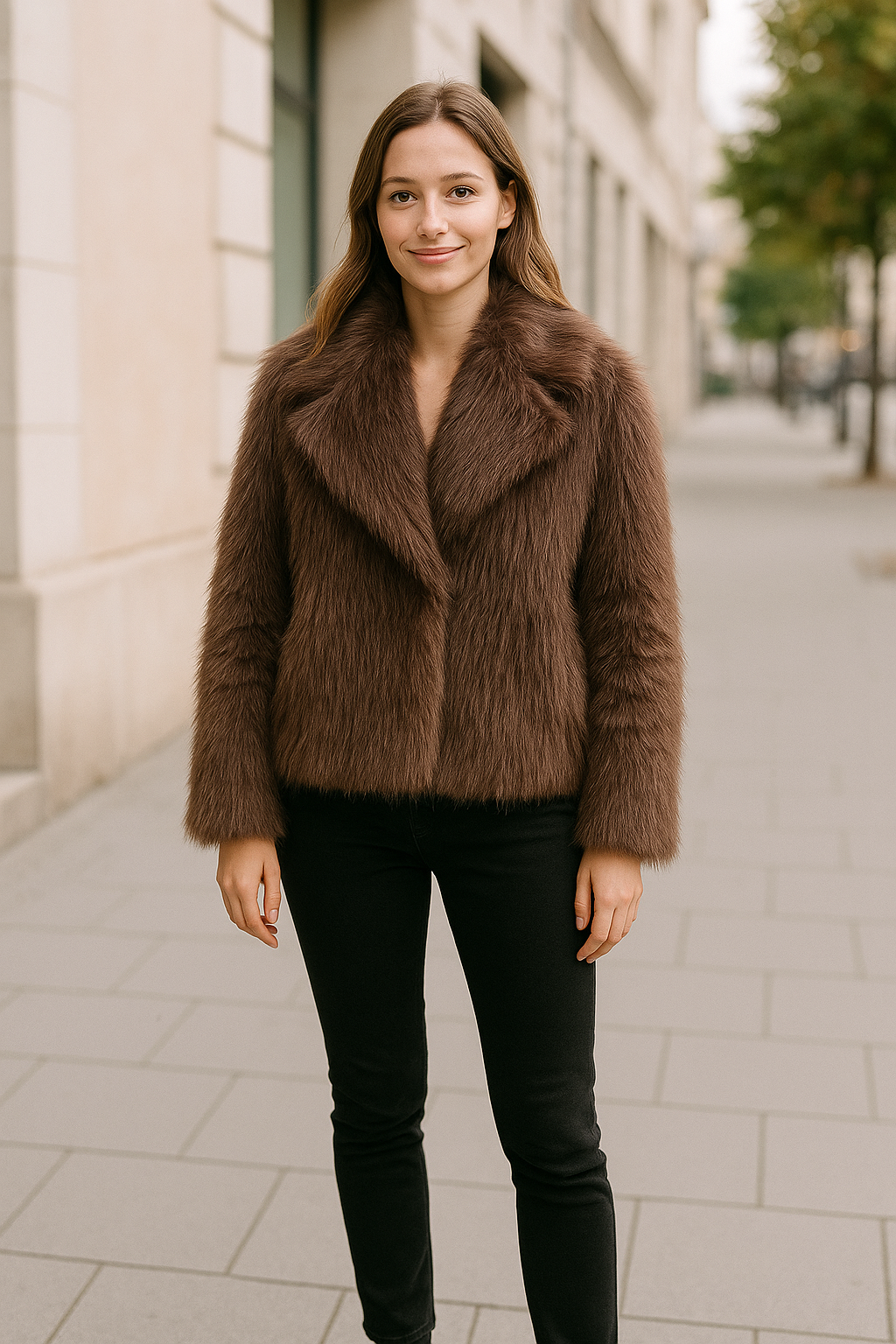 Cropped Bontjas Voor Dames, Chique Reverskraag, Dikke Winterjas Met Drukknopen | VIQA VIQA© NEDERLAND