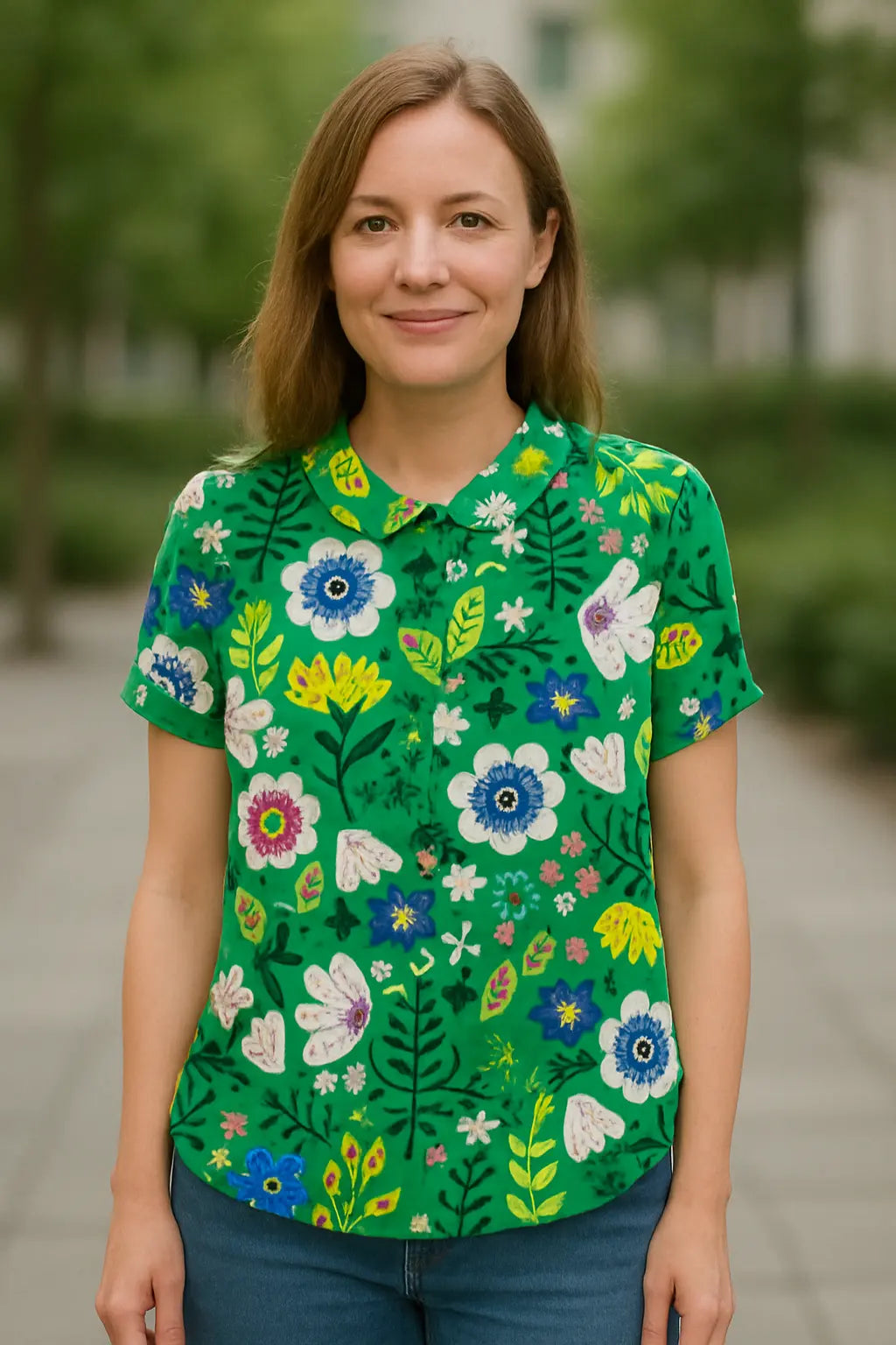 Dames Linnen Bloemen Shirt, Lichtgewicht Korte Mouw Kap Blouse Met Print, Casual Top | VIQA VIQA© NEDERLAND