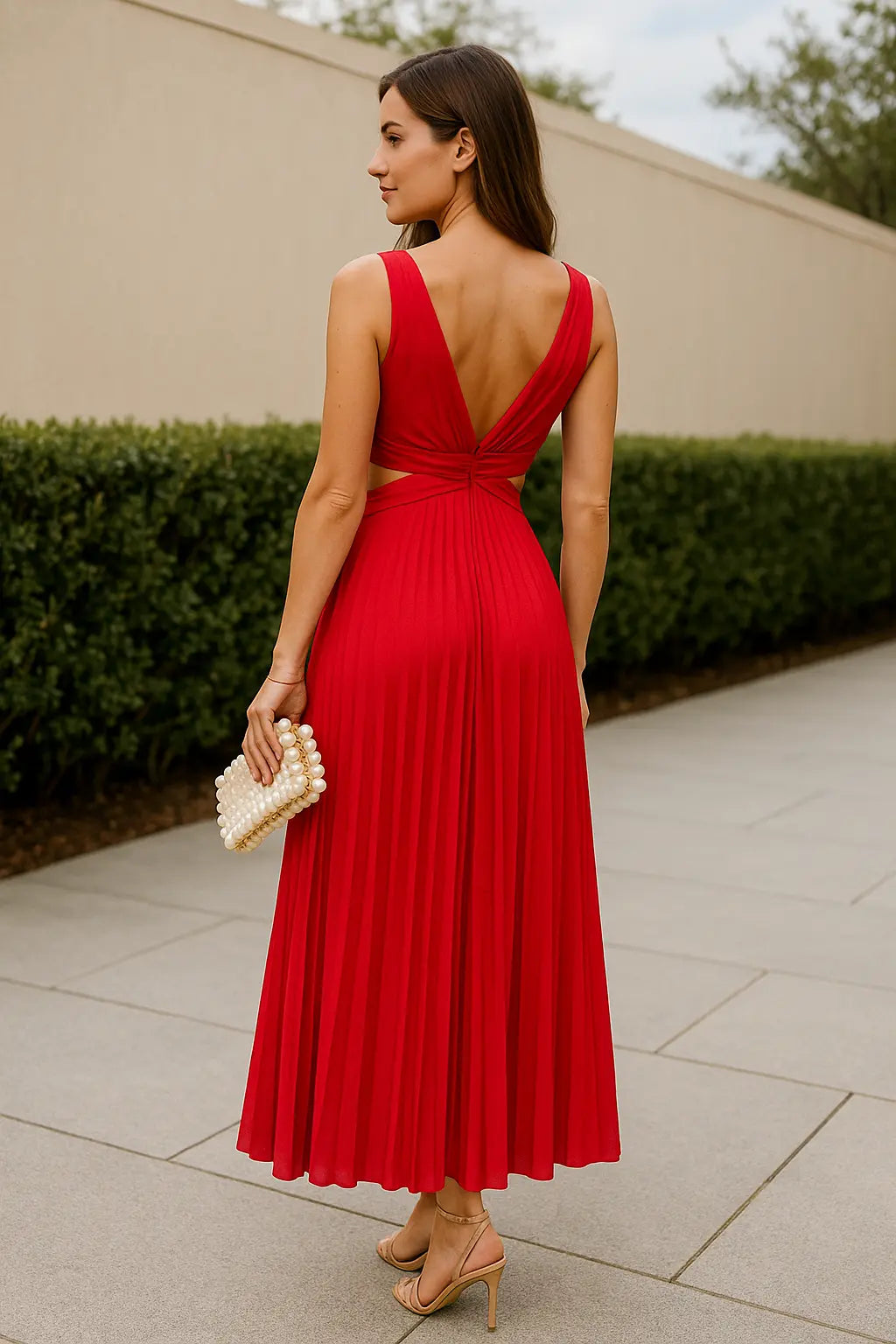 Elegante Zomerse Maxi Jurk Voor Dames, Mouwloze V-Hals Rugloze Avondjurk Met Uitsnijdingen | VIQA VIQA© NEDERLAND