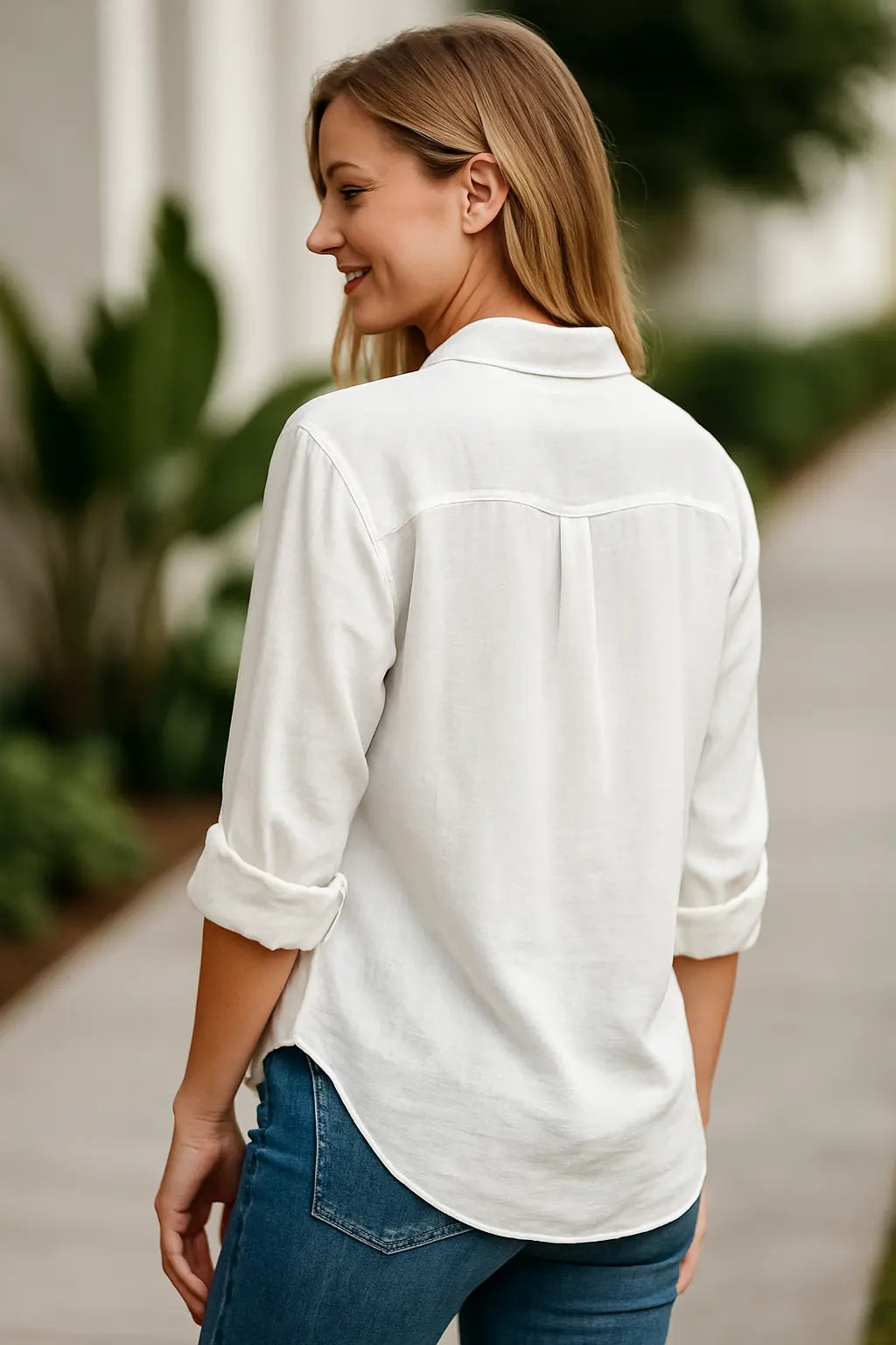 Dames Linnen Lange Mouw Shirt, Elegant Effen Kleur Casual T-Shirt Overhemd | VIQA VIQA© NEDERLAND