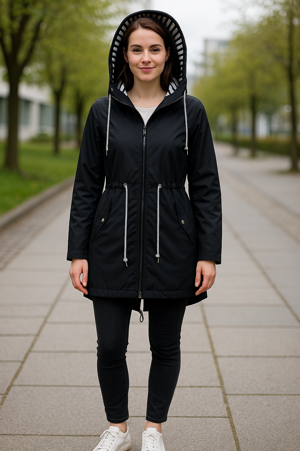 Waterdichte Regenjas voor Vrouwen, Lichtgewicht Casual Outdoor Regenjas Met Kap En Koord | VIQA VIQA© NEDERLAND