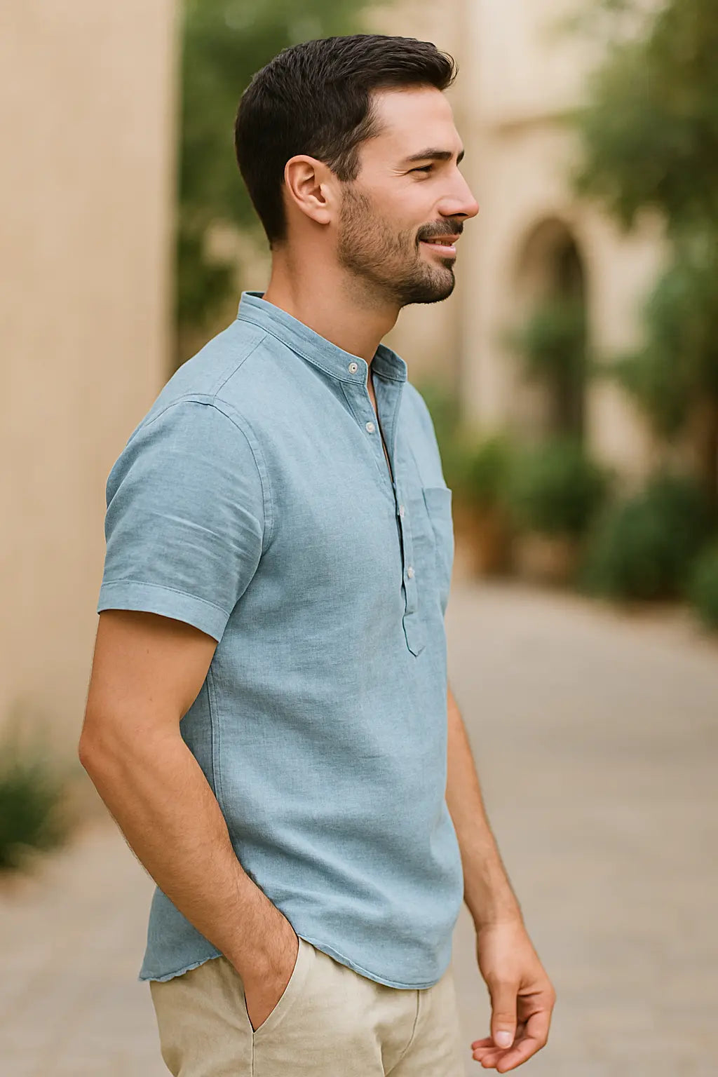 Heren Zomer Linnen T-Shirt, Korte Mouw Ademend Casual Shirt, Lichtgewicht Dagelijks Dragen | VIQA VIQA© NEDERLAND