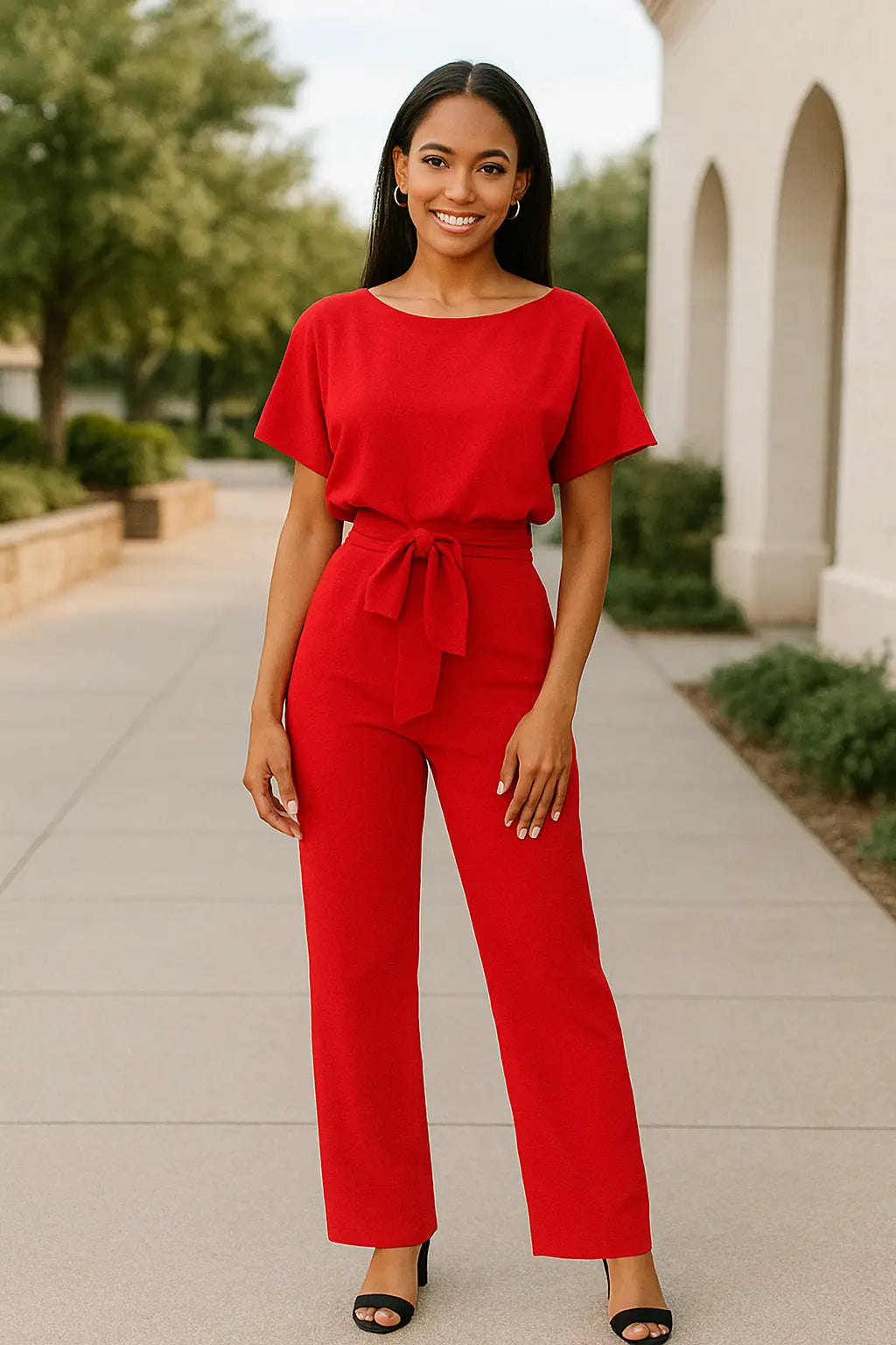 Zomerse Jumpsuit Voor Dames, Elegante Jumpsuit Met Korte Mouwen En Wijde Pijpen, Outfit Met Holle Tailleband | VIQA VIQA© NEDERLAND