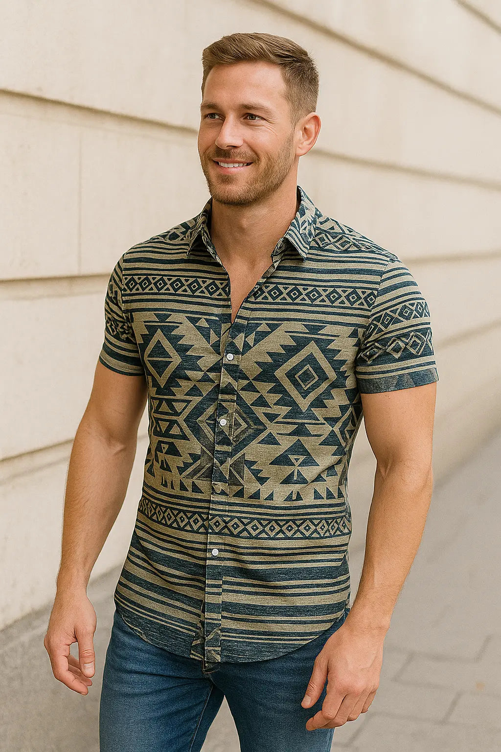 Heren Zomer Geruit Shirt, Korte Mouwen Casual Knop Omhoog, Lichtgewicht Mode Top | VIQA VIQA© NEDERLAND