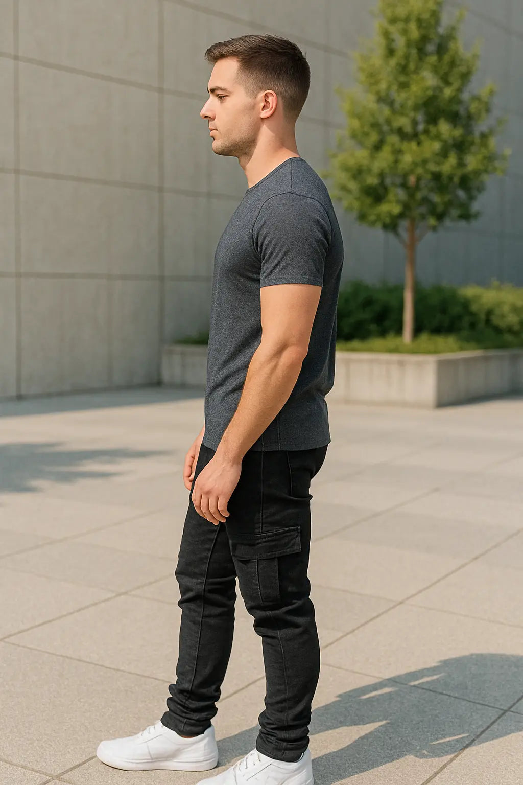 Heren Slim Fit Denim Cargo Broek, Stretch Skinny Jeans Met Zakken, Stijlvolle Casual Taps Toelopende Pasvorm | VIQA VIQA© NEDERLAND