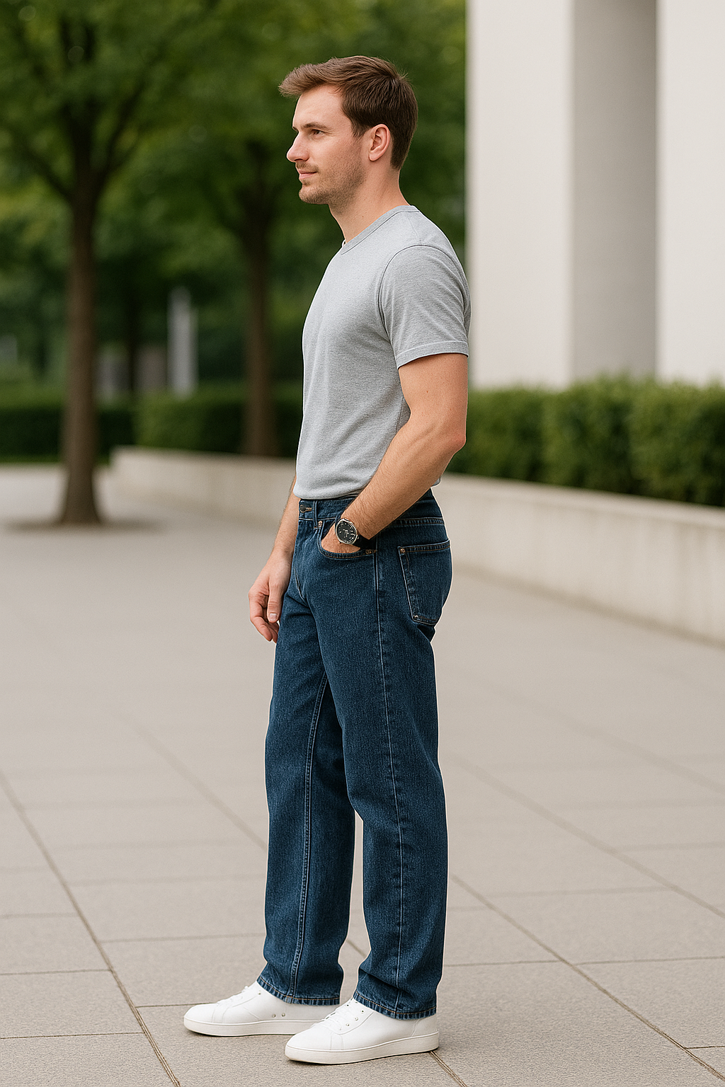 Heren Jeans Met Wijde Pijpen, Losse Rechte Pasvorm, Comfortabele Zakelijke Casualbroek | VIQA VIQA© NEDERLAND