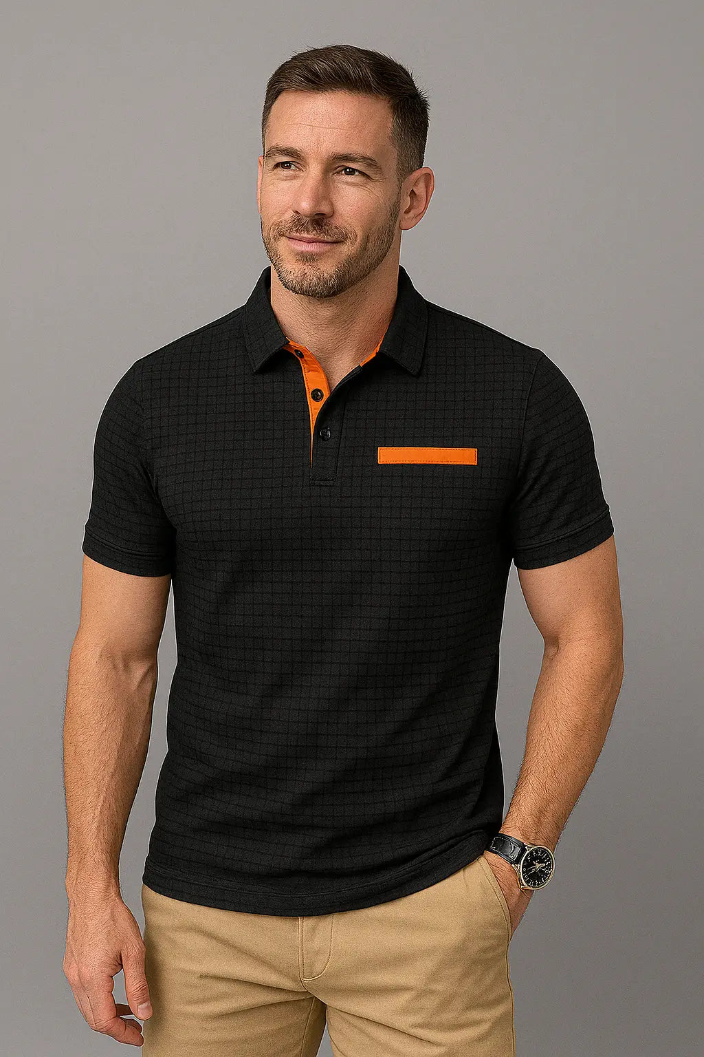 Barry Heren Oranje Ademend Polo Shirt Met Zak VIQA© NEDERLAND