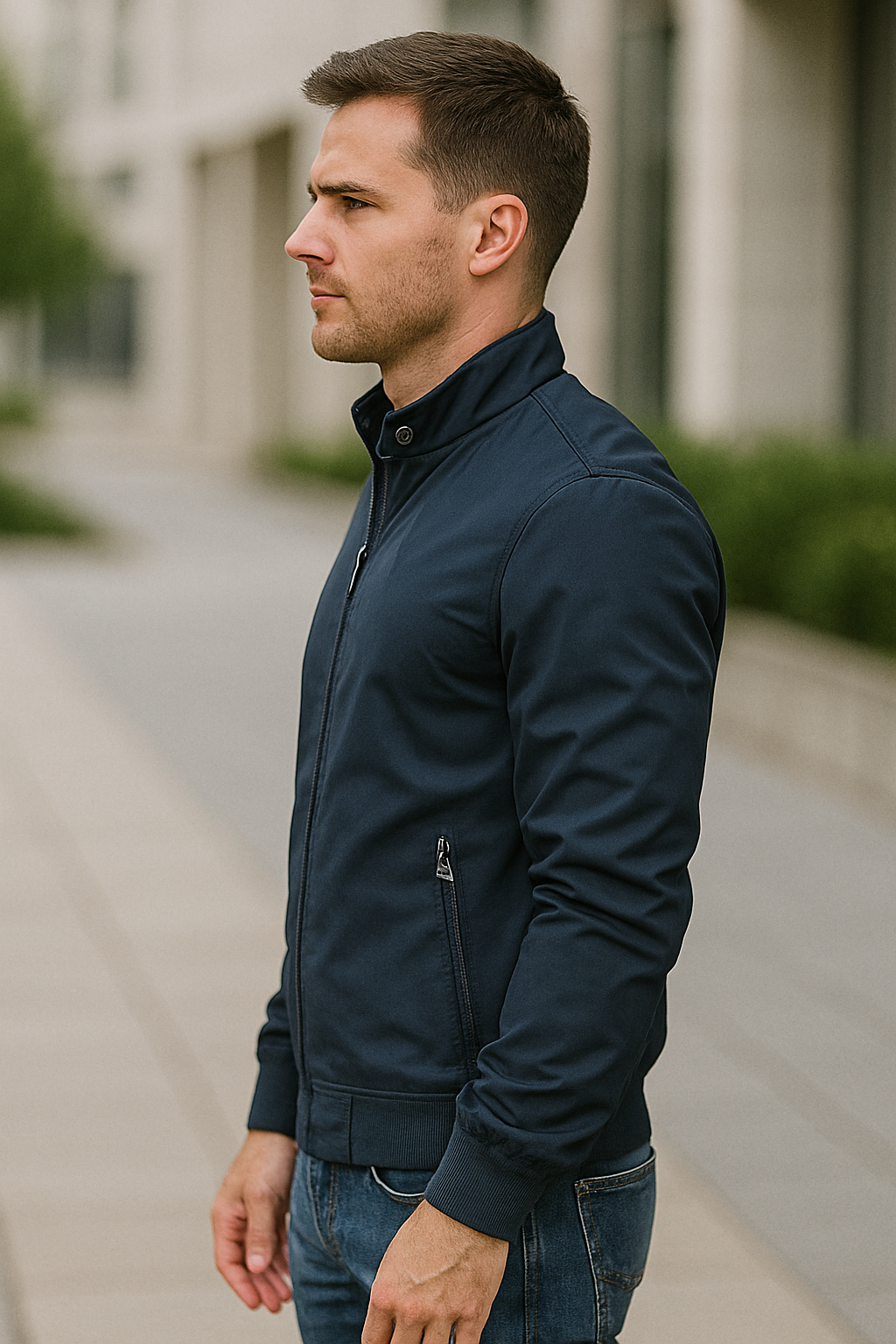 Bomberjack Voor Heren, Effen Slim Pasvorm Casual Bomberjack, Herfstjas Met Opstaande Kraag | VIQA VIQA© NEDERLAND