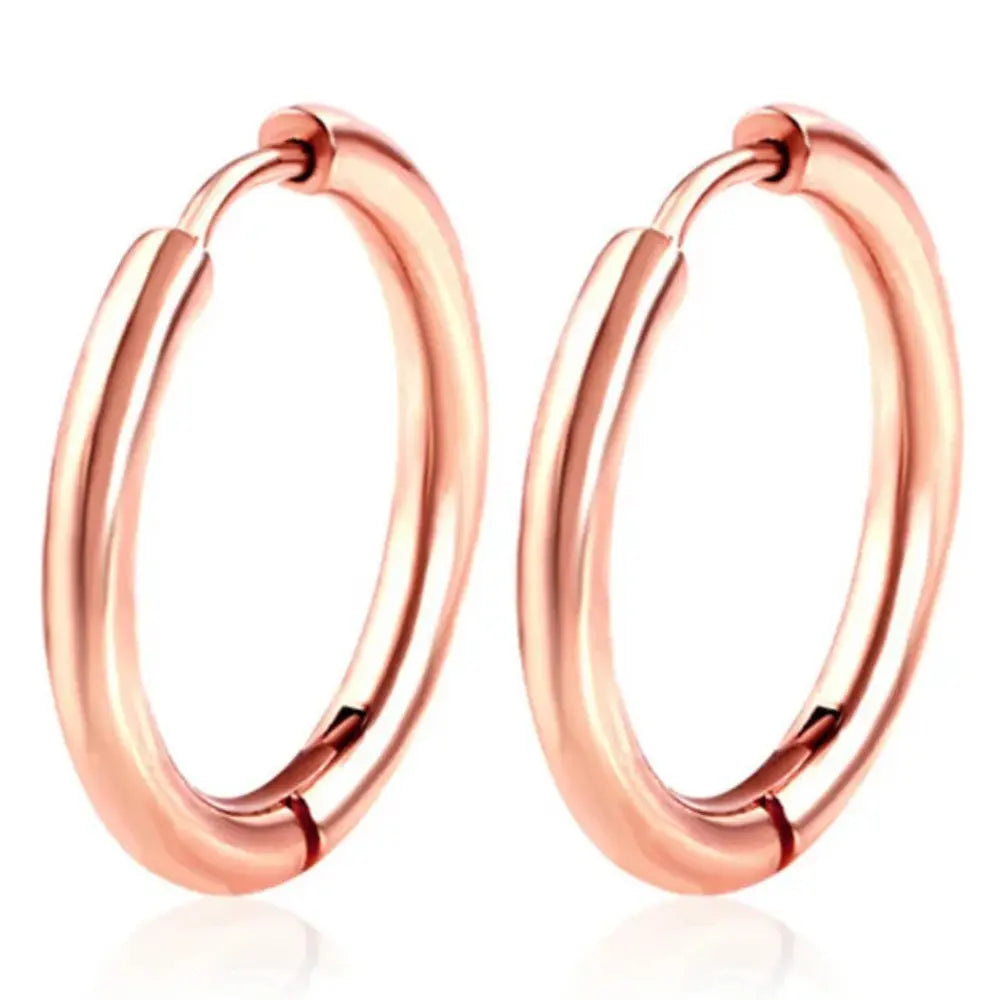 Unisex Roestvrij Stalen Hoepel Oorbel Studs VIQA© NEDERLANDRosegoud-20mm