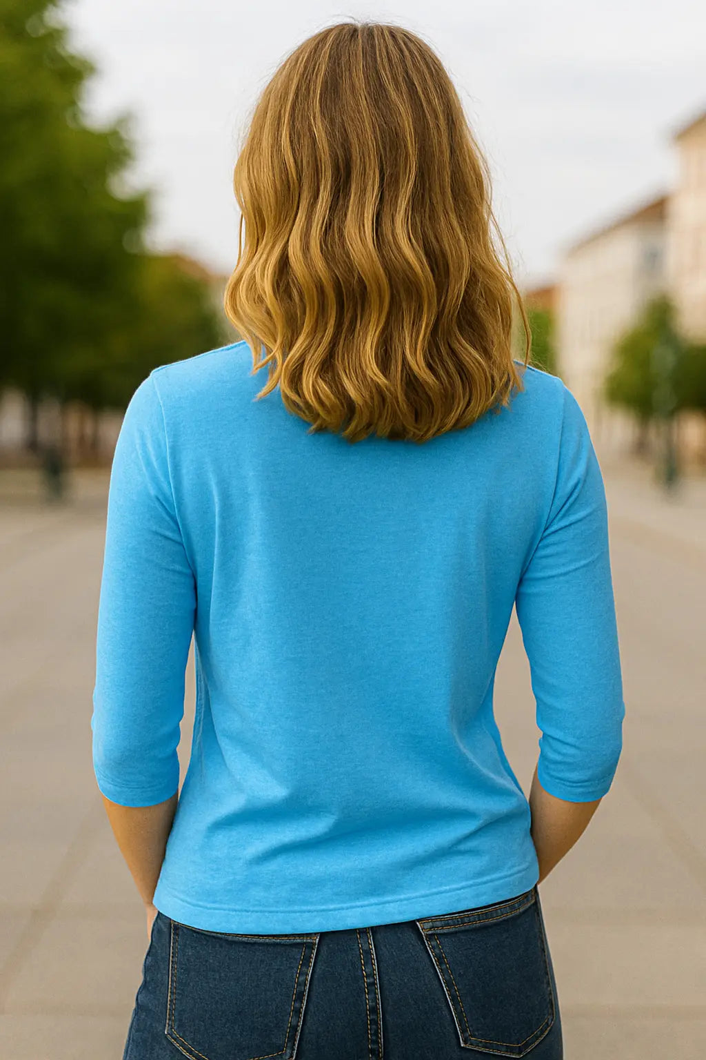 Dames Casual Blouse, Los Pasvorm Met 3/4 Mouwen En Ronde Hals T-Shirt, Effen Kleur Top | VIQA VIQA© NEDERLAND