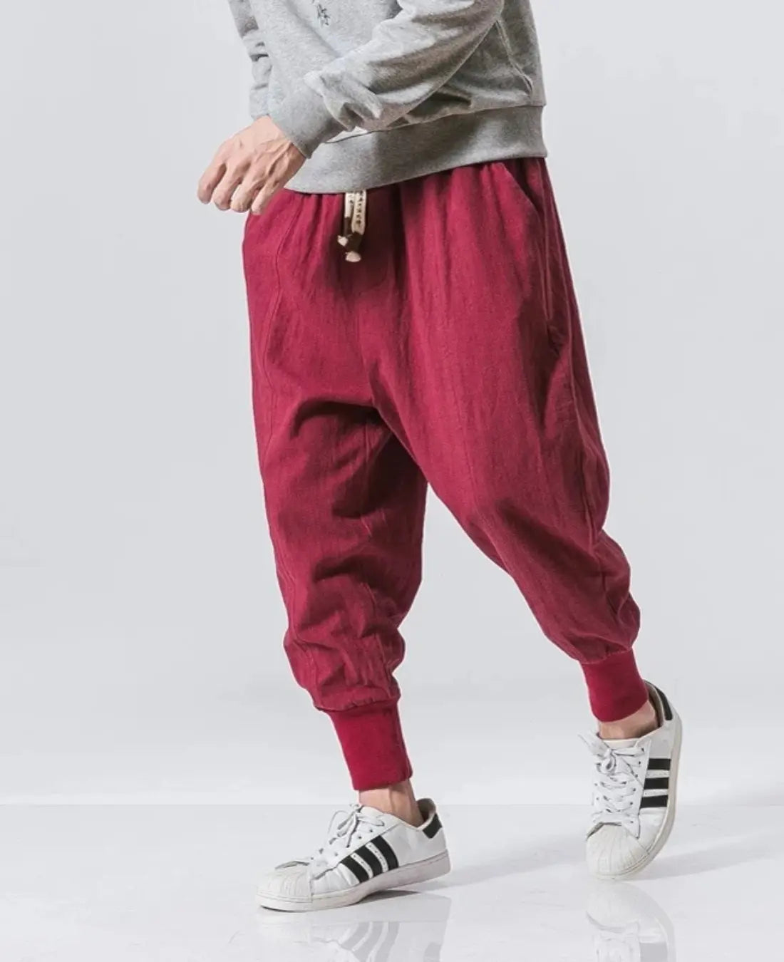 Katoenen Linnen Harem Broek Voor Heren, Baggy Joggers, Elastische Taillebroek | VIQA VIQA© NEDERLAND