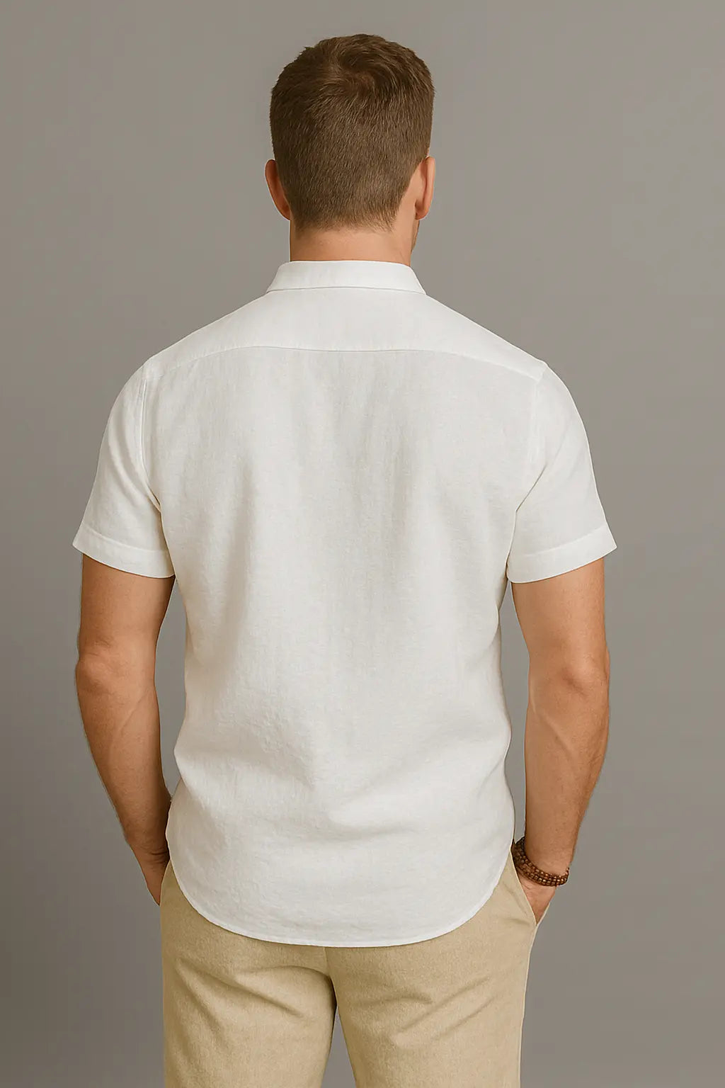 Roy Heren Ademend Zomer Linnen Vakantie T-Shirt Met Knoopsluiting VIQA© NEDERLAND