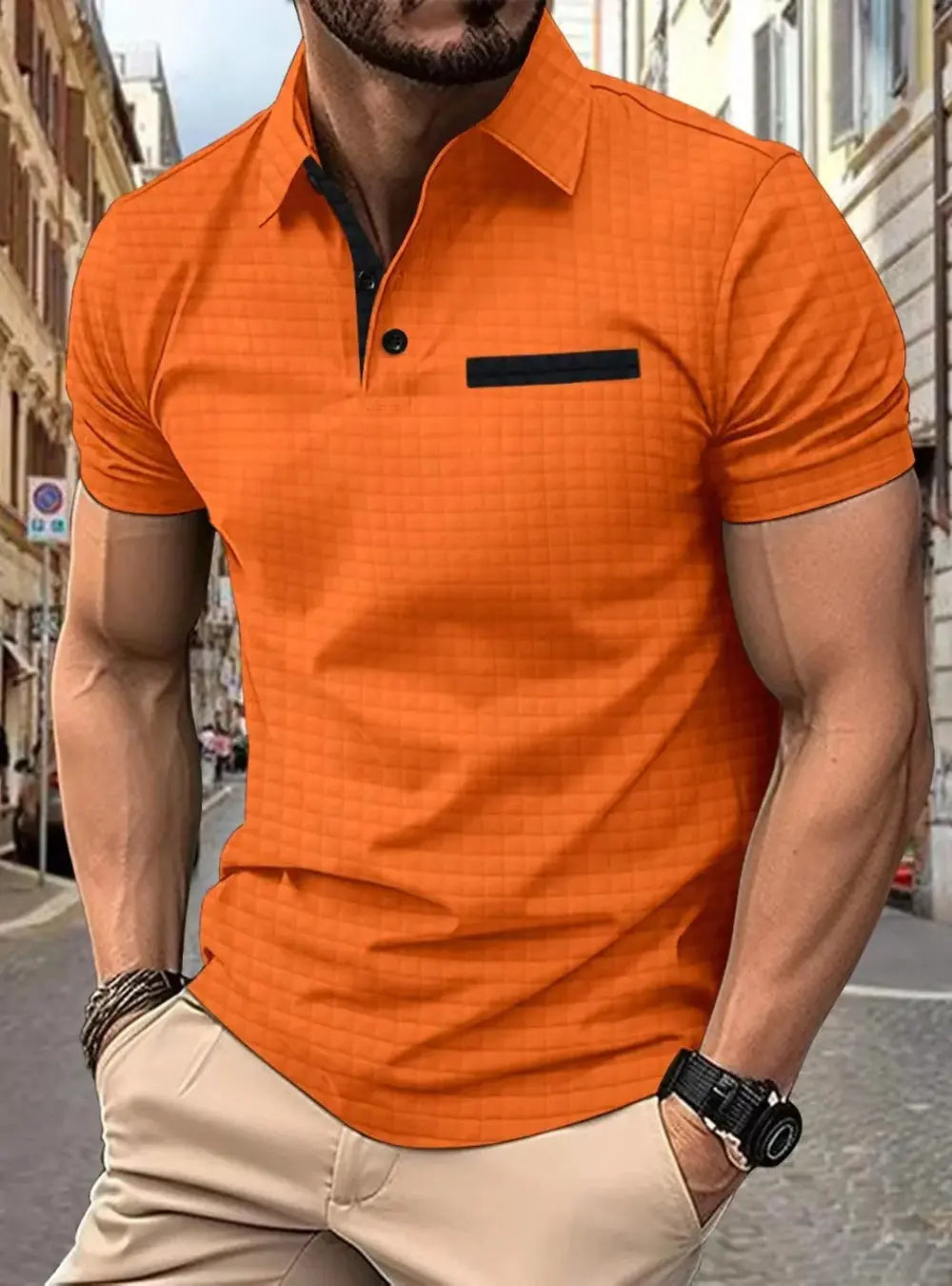 Barry Heren Oranje Polo Shirt Met Zak VIQA© NEDERLAND
