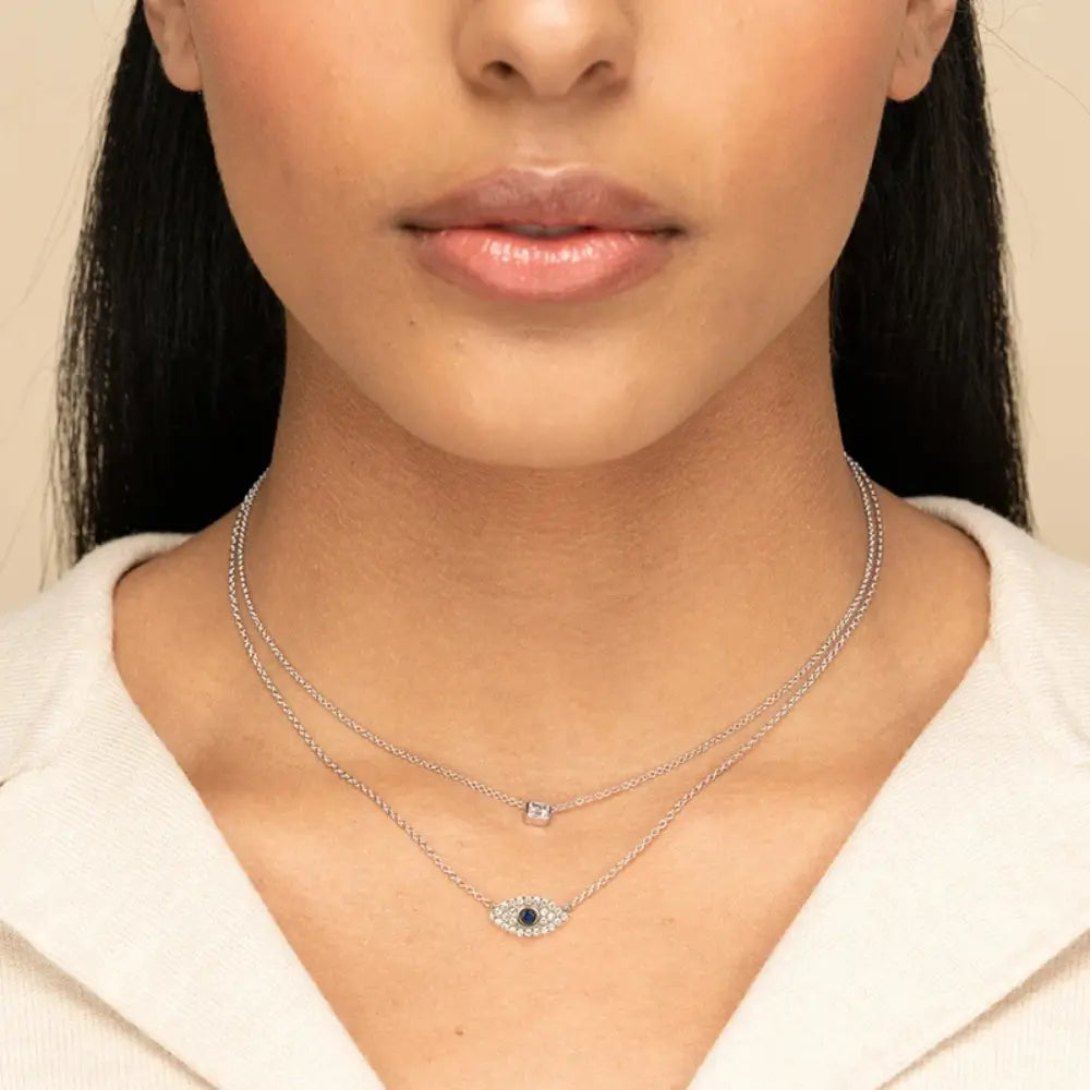 925 Sterling Zilveren INS Diamant Beschermingshanger Voor Dames VIQA© NEDERLANDZilver-oog