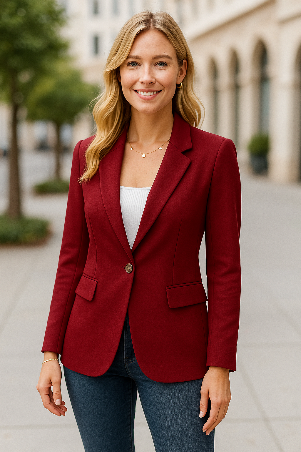 Blazerjas Voor Dames, Zakelijke Jas Met Lange Mouwen En Revers, Casual Elegante Effen Bovenkleding | VIQA VIQA© NEDERLAND