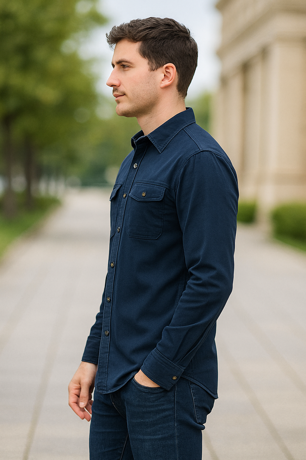 Heren Cargo Shirt, Lange Mouwen, Meerdere Zakken Tactisch Casual Shirt Met Revers | VIQA VIQA© NEDERLAND