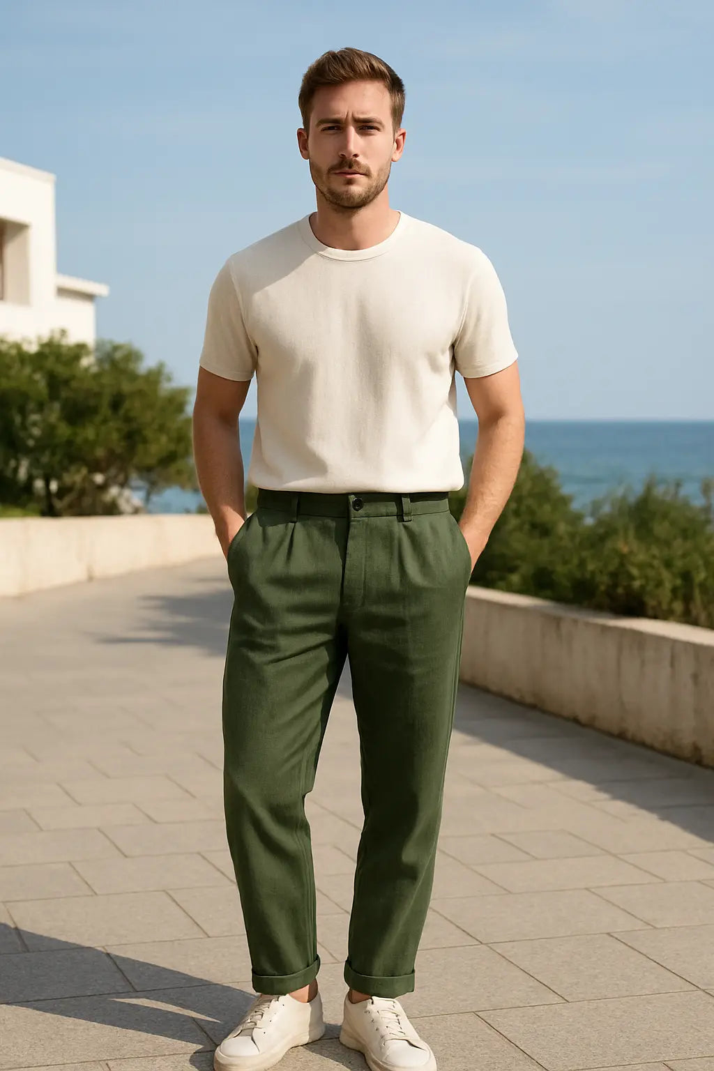 Rechte Broek Voor Heren, Casual Losvallende Broek, Ademend Voor Dagelijks Gebruik Met Zakken | VIQA VIQA© NEDERLAND