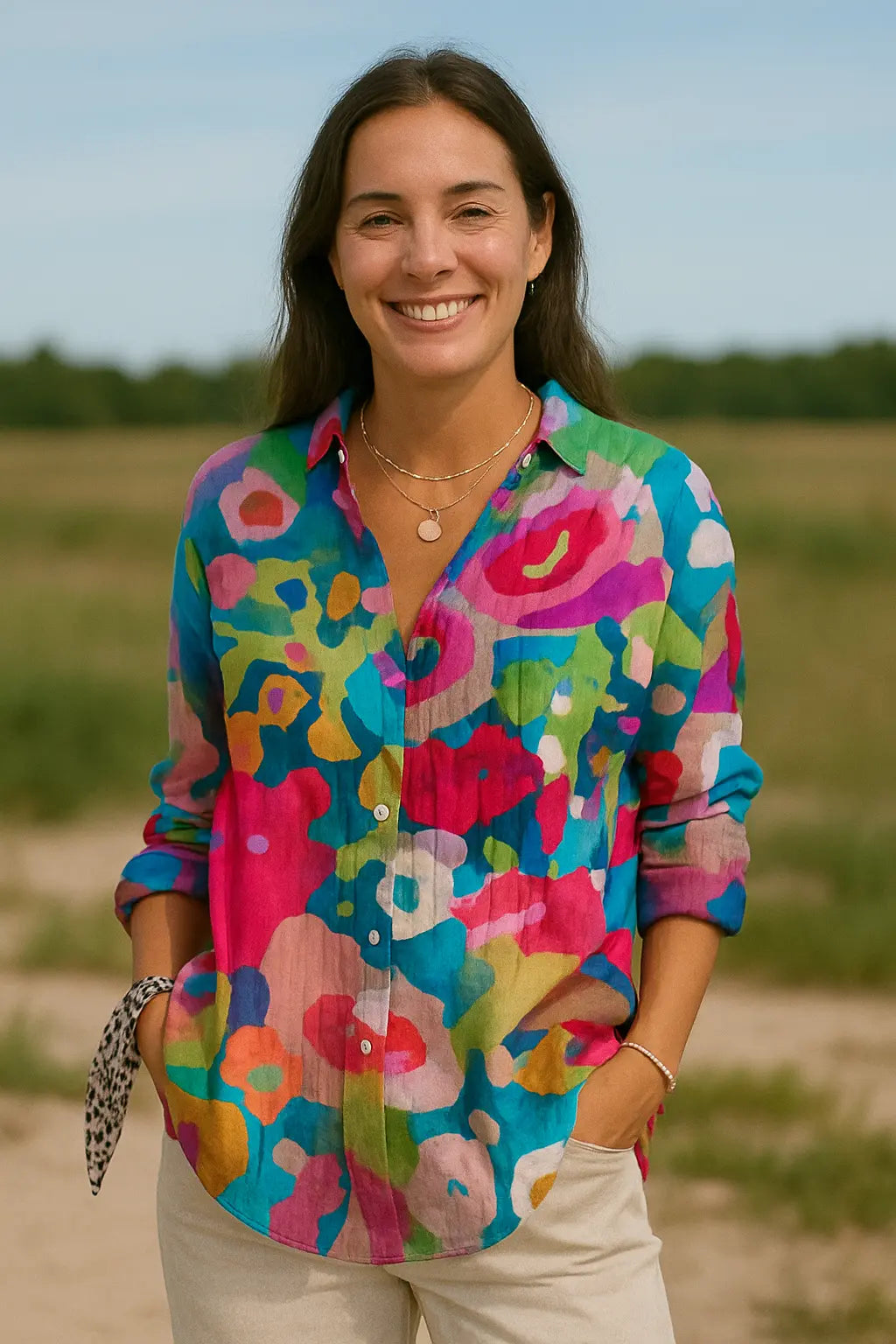 Dames Zomer Bloemen Print Shirt, Lange Tuniek Stijl Met Halve Mouwen, Lichtgewicht Trendy Top | VIQA VIQA© NEDERLAND
