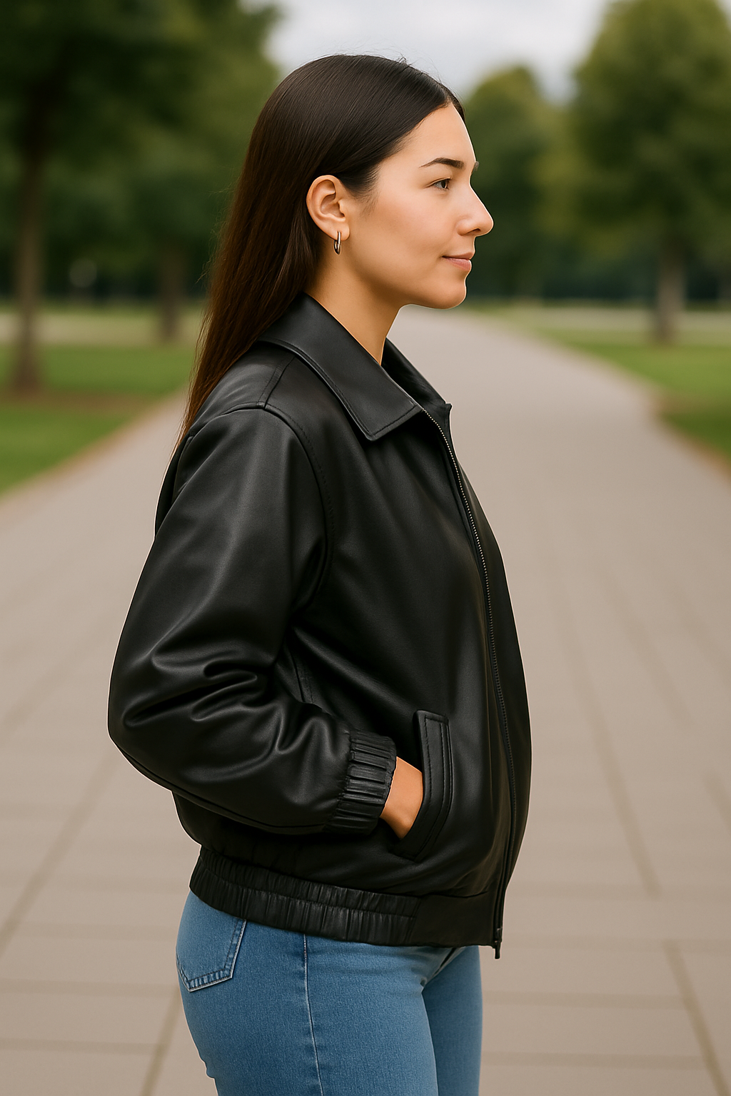 Dames PU-Leren Jas, Losvallende Jas Met Ritssluiting, Herfst En Winter Casual Mode Bovenkleding | VIQA VIQA© NEDERLAND