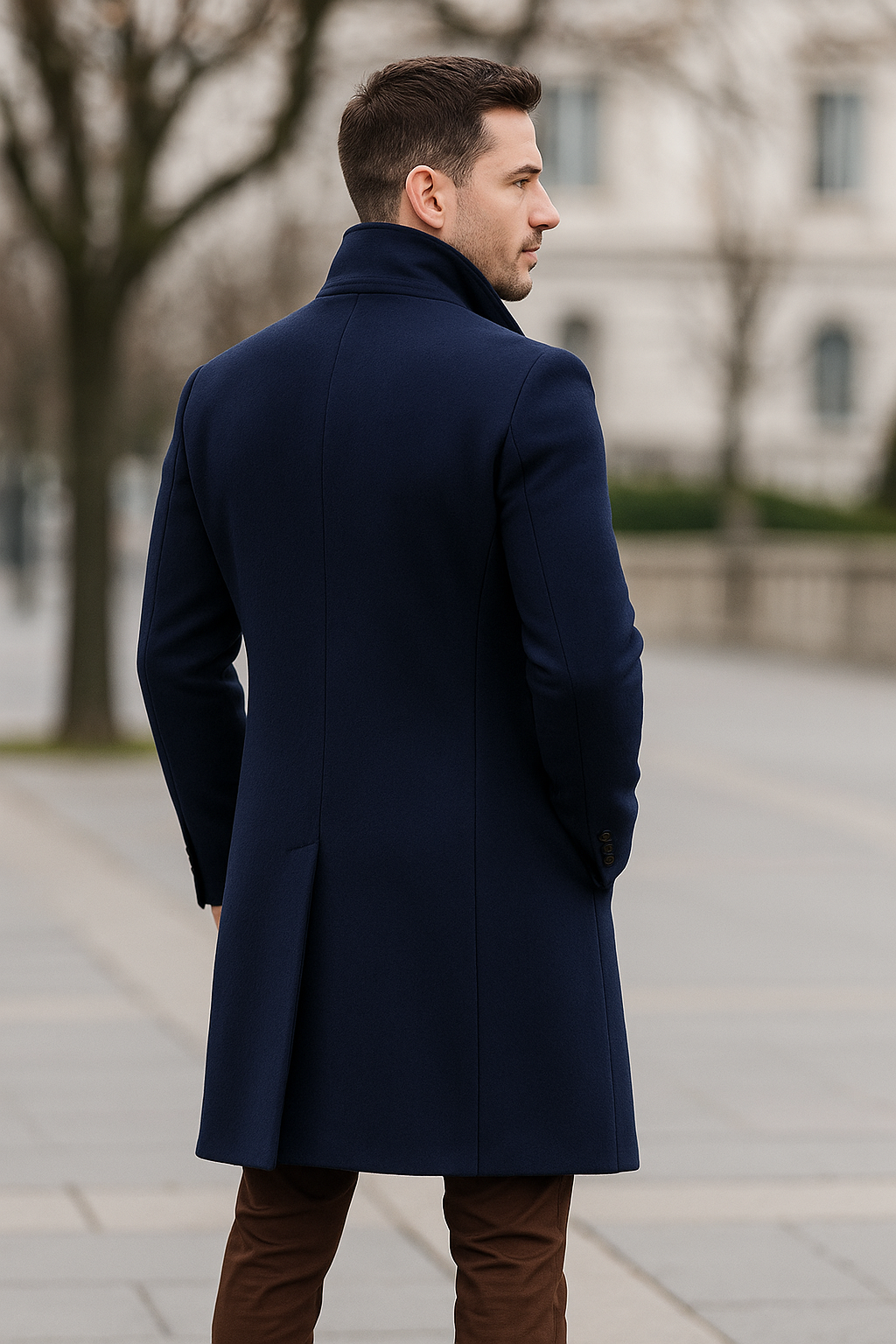 Heren Trenchcoat, Lange Mouwen, Enkele Knoopsluiting, Klassieke Herfst- En Winterjas | VIQA VIQA© NEDERLAND