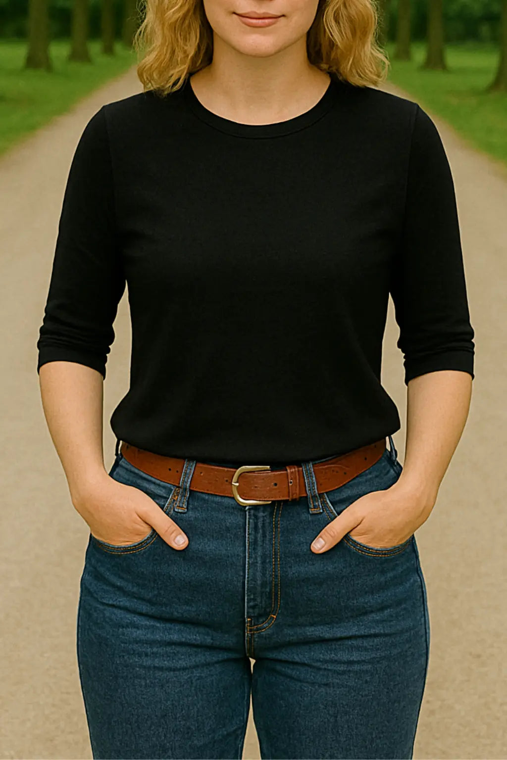 Dames zomer T-shirt Met Print, Casual Blouse Met Ronde Hals En 3/4 Mouwen, Comfortabele Top In Meerdere Kleuren | VIQA VIQA© NEDERLANDZwart-2XL