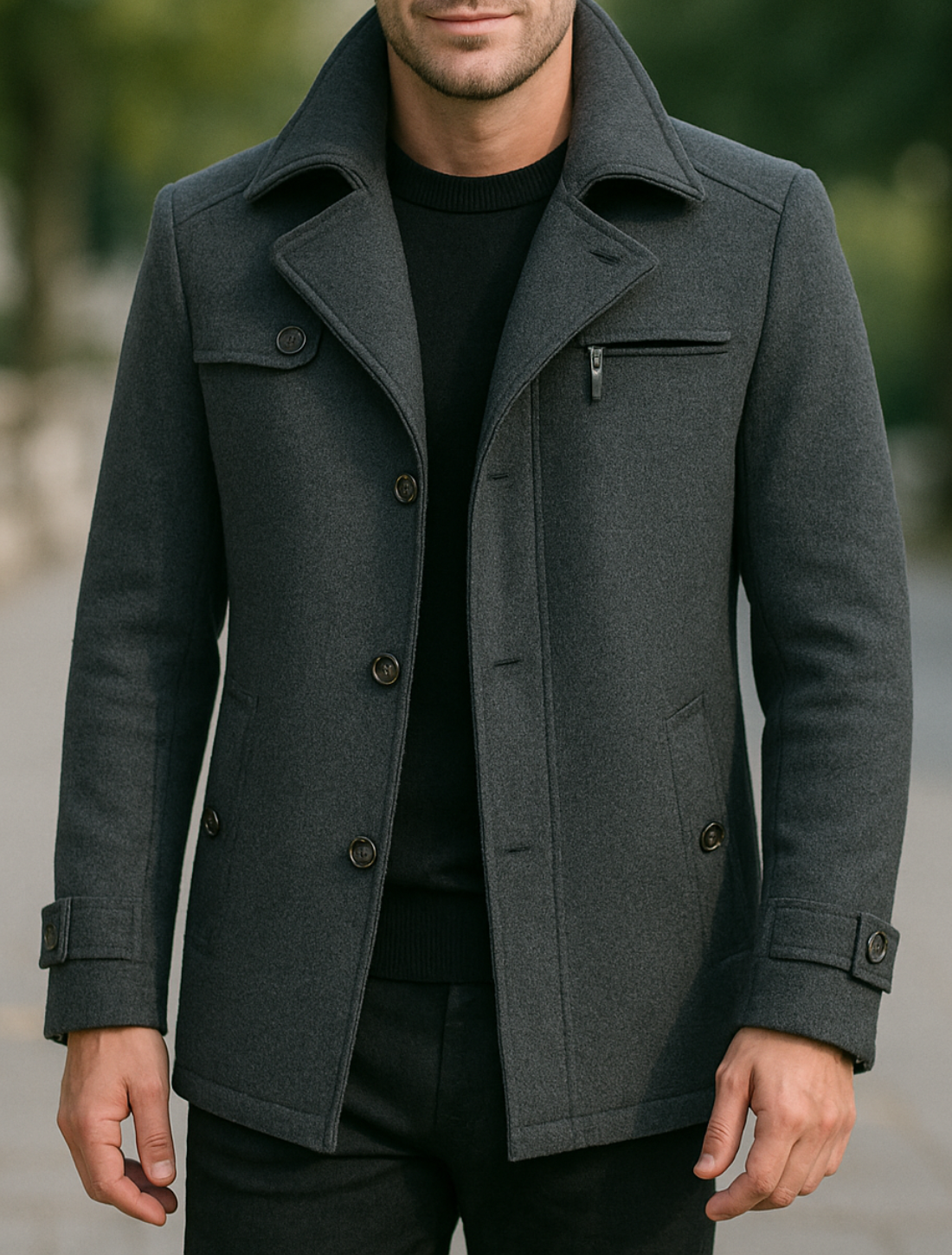 Heren Jas van Wolmix, Single Breasted Slim Pasvorm Zakelijk Casual Winter Windbreaker Jas | VIQA VIQA© NEDERLAND