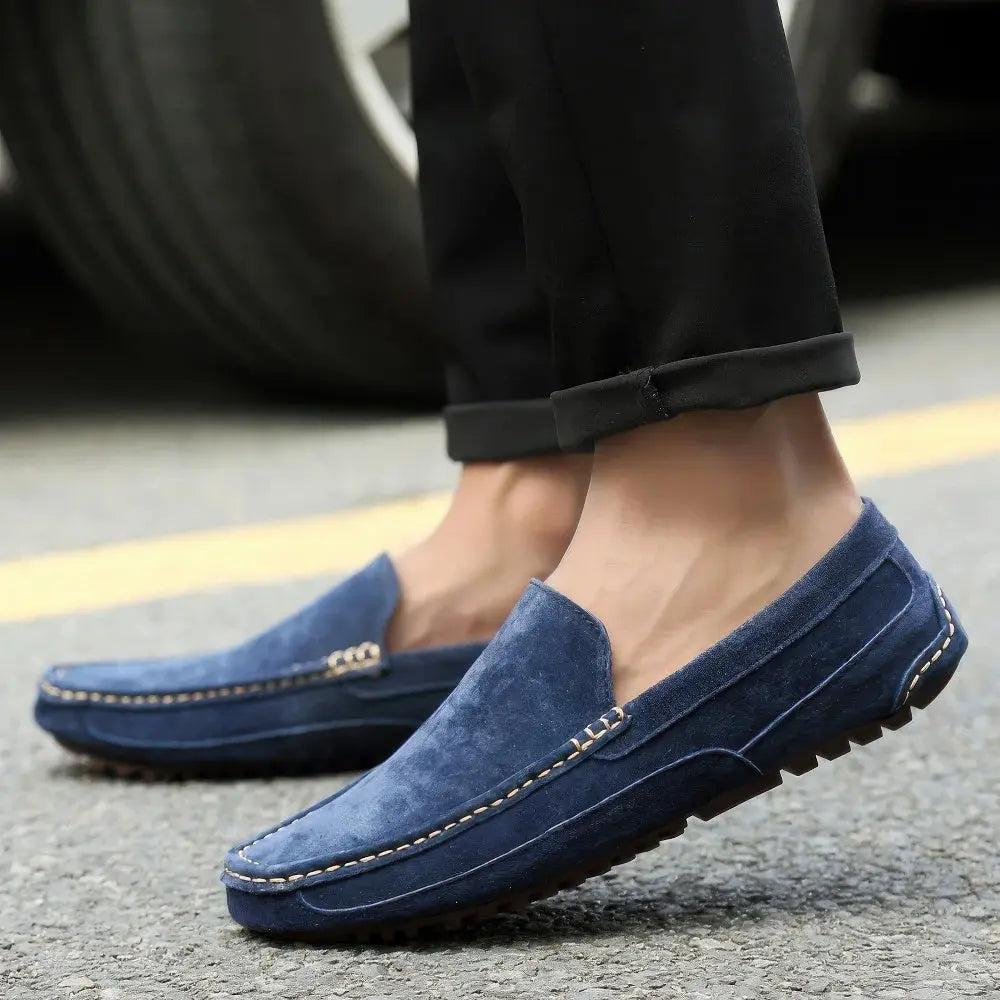 Heren Luxe Suède Comfortabel Slip-on Loafer Mules VIQA© NEDERLANDBlauw-46