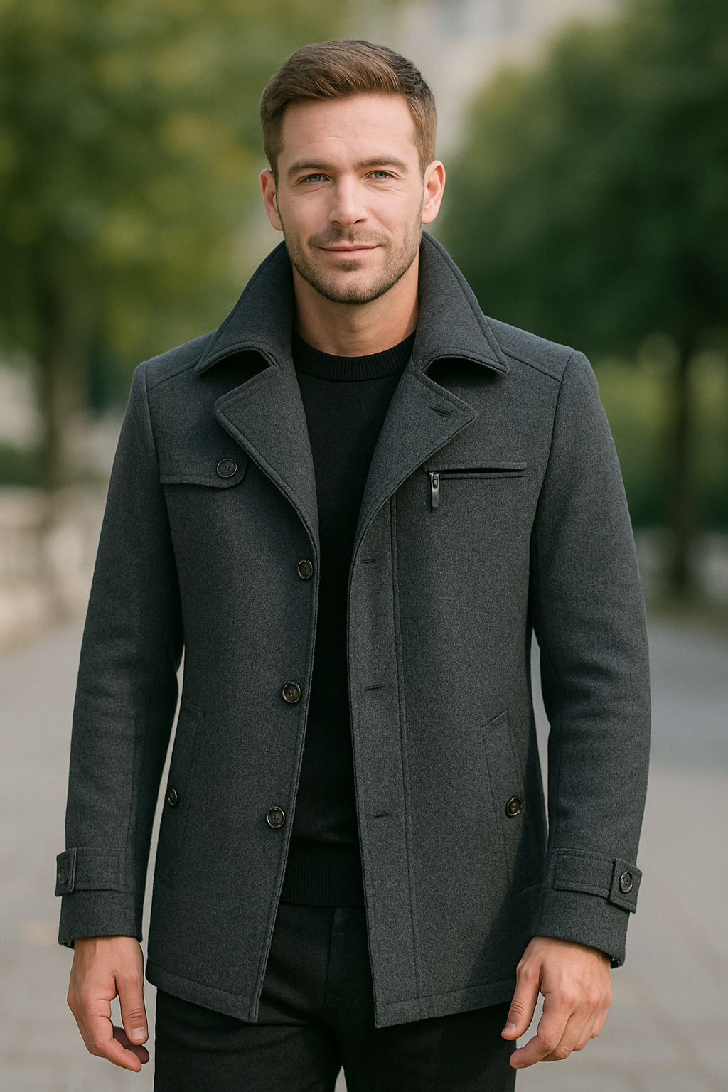 Heren Jas van Wolmix, Single Breasted Slim Pasvorm Zakelijk Casual Winter Windbreaker Jas | VIQA VIQA© NEDERLAND