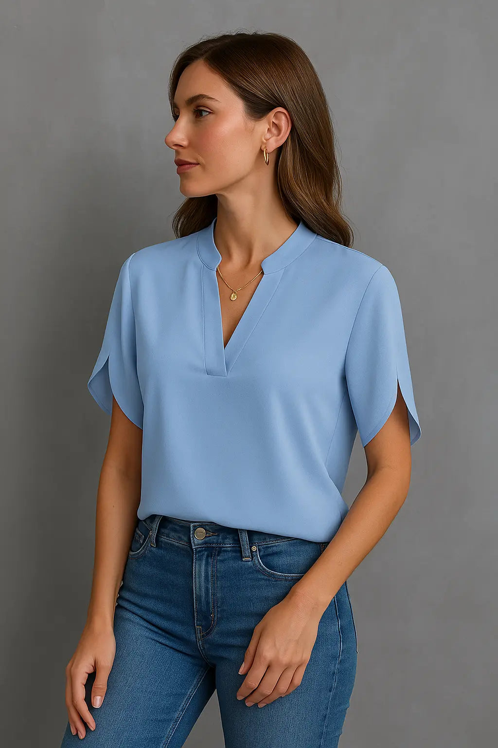 Bonnie Elegante Ademend Blouse VIQA© NEDERLANDBlauw-2XL