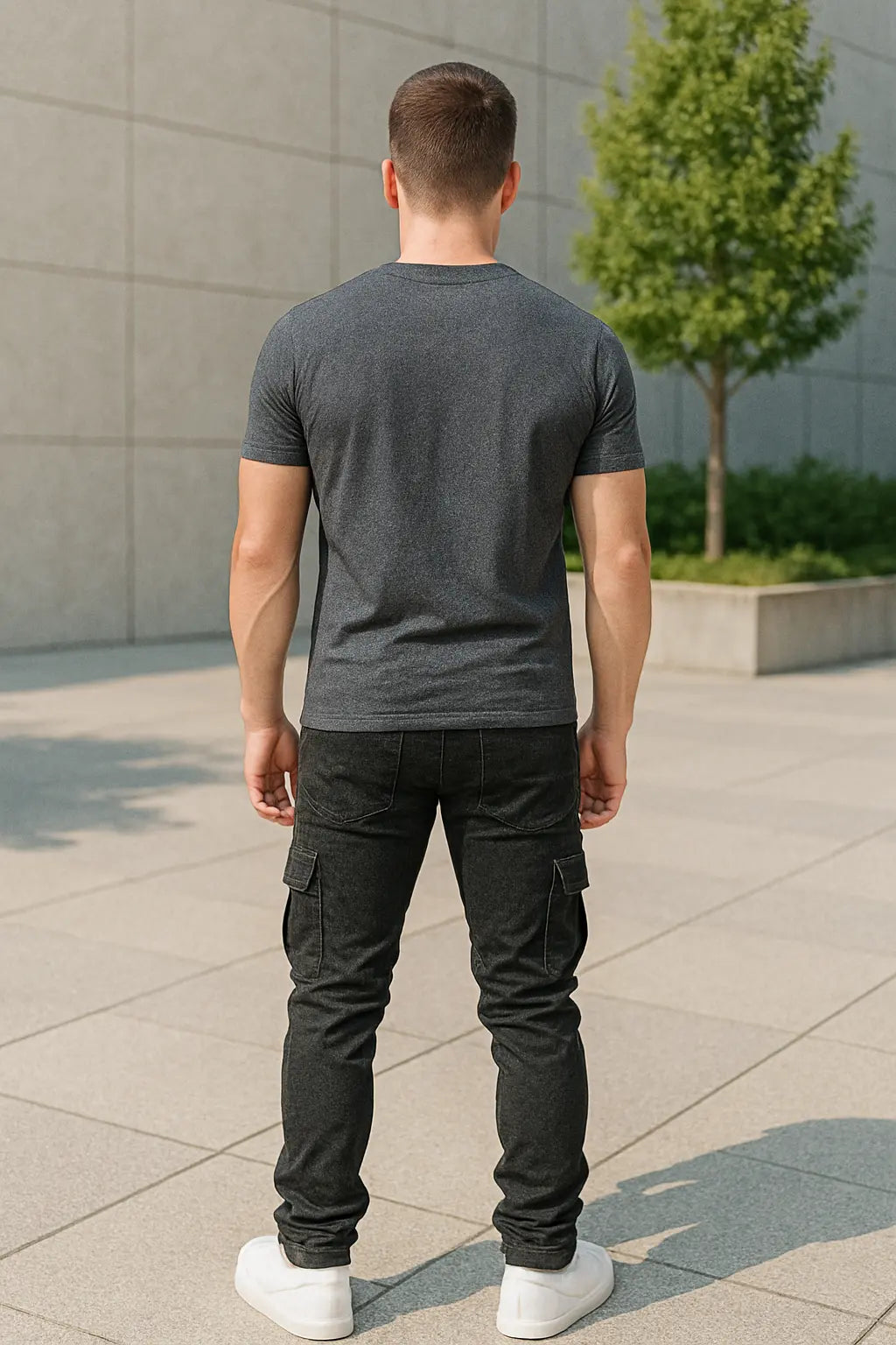 Heren Slim Fit Denim Cargo Broek, Stretch Skinny Jeans Met Zakken, Stijlvolle Casual Taps Toelopende Pasvorm | VIQA VIQA© NEDERLAND