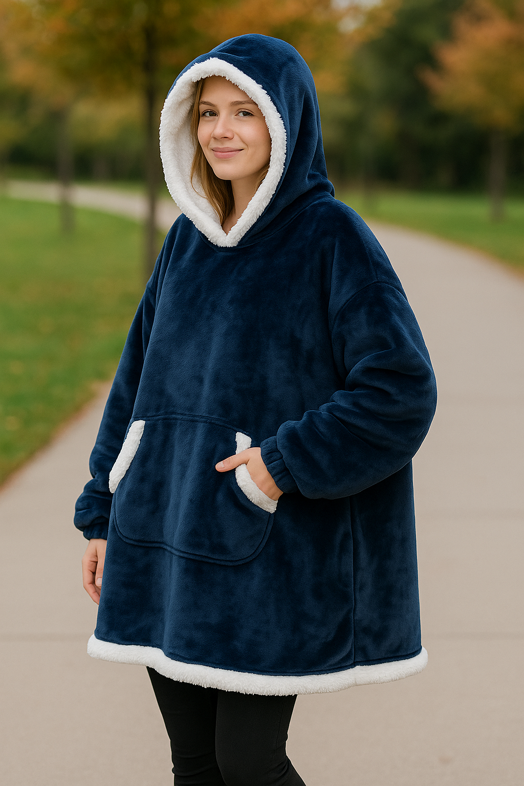 Hoodie-Deken Met Mouwen Voor Dames, Oversized Trui Met Zakken Van Winterfleece Met Ruitjesmotief | VIQA VIQA© NEDERLAND