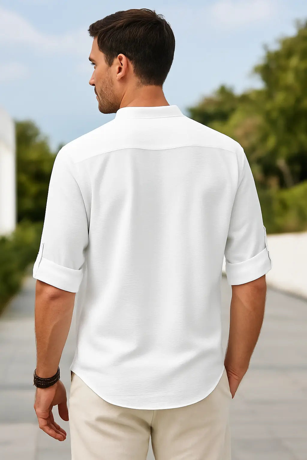 Heren Casual Shirt Met Lange Mouwen, Polka Stip Opstaande Kraag, Stijlvol En Comfortabel | VIQA VIQA© NEDERLAND