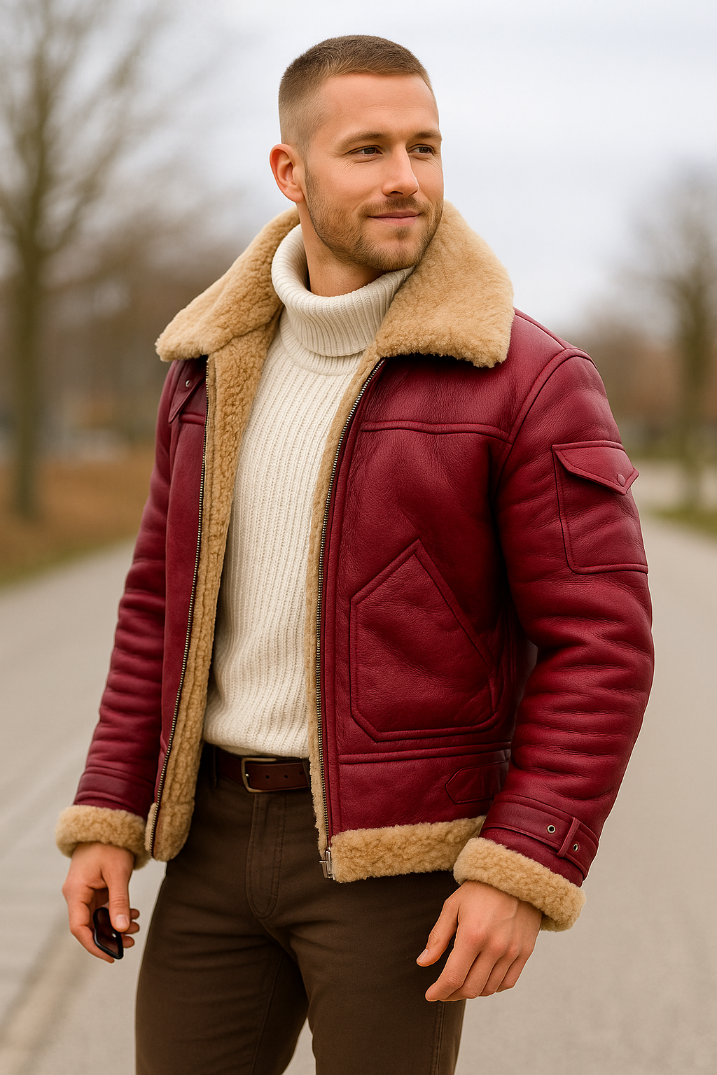 Herenjas Van Kunstleer, Vintage Revers Met Voering Van Kunstbont, Dikke Warme Winterjas | VIQA VIQA© NEDERLAND