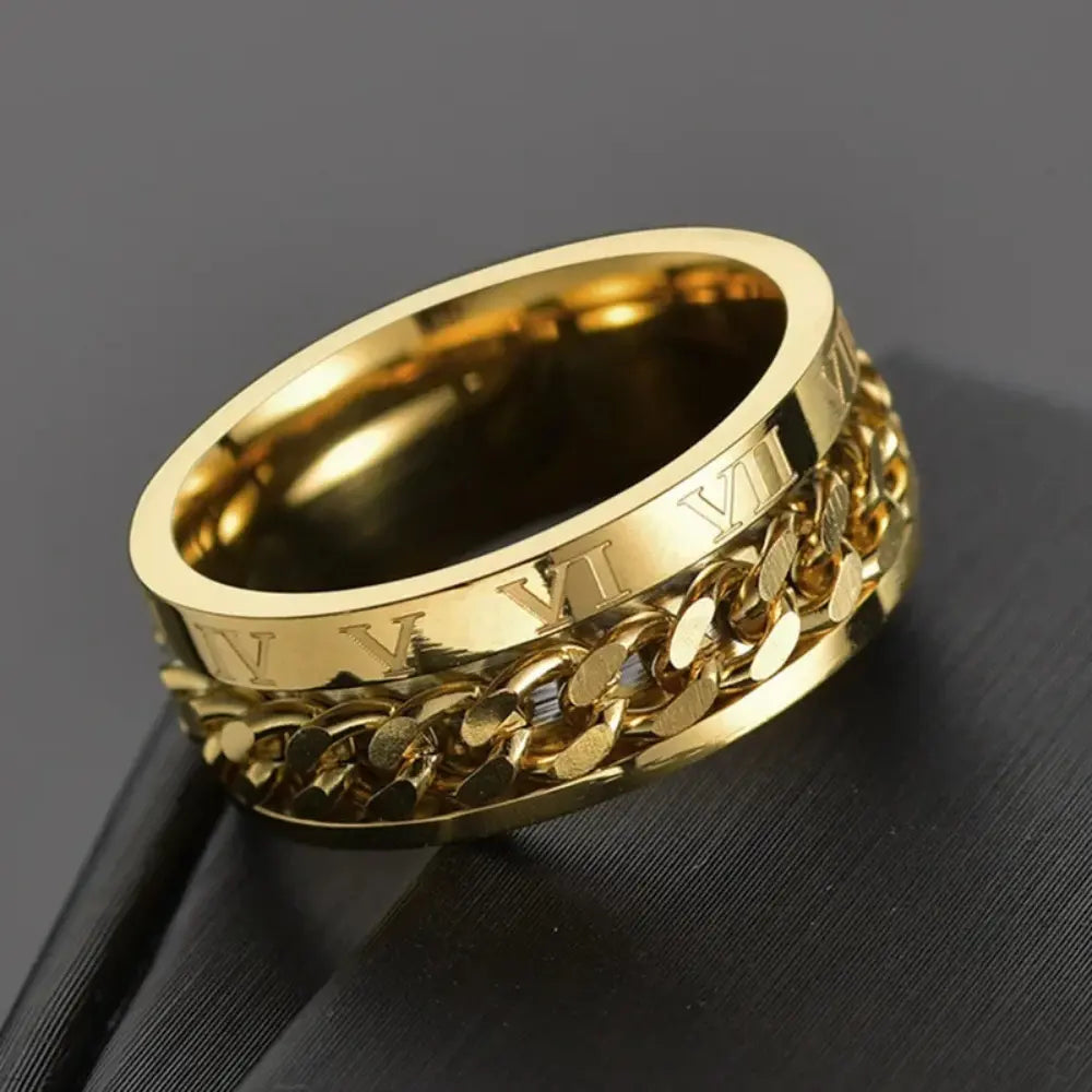 8mm Draaibare Spinring Voor Heren VIQA© NEDERLANDGoud