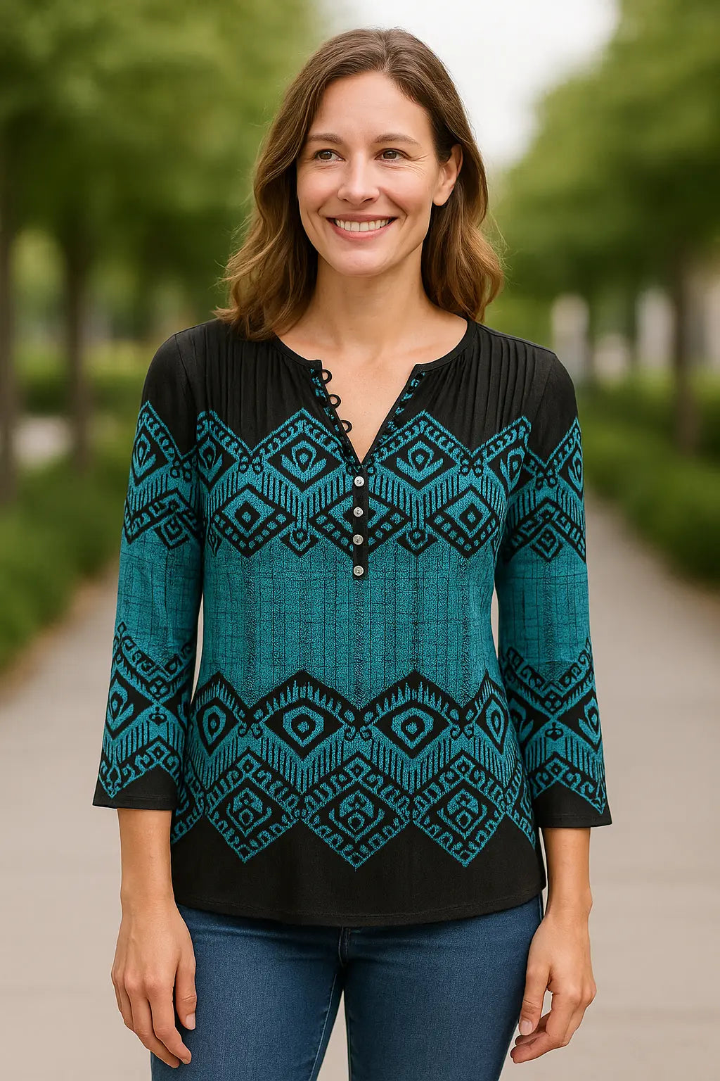 Dames Elegant Gedrukte Blouse, Casual Lange Mouwen Stijlvol Overhemd Top | VIQA VIQA© NEDERLAND