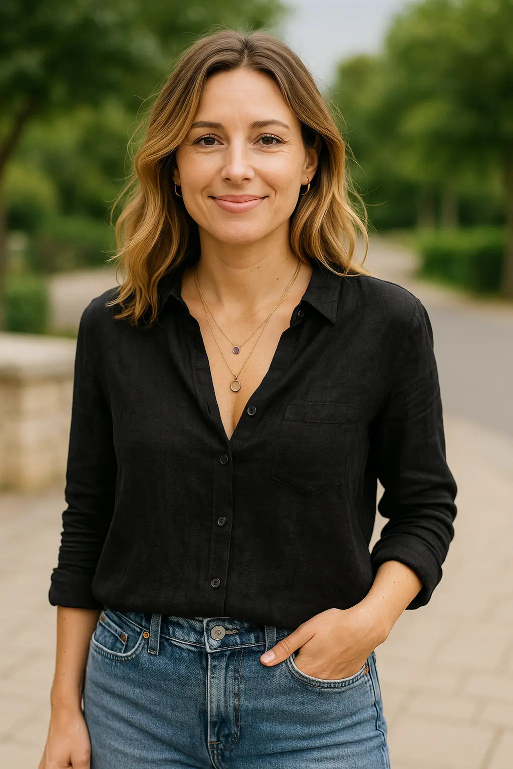 Dames Overhemd Van Katoen-Linnen Met Lange Mouwen, Casual Polo Losvallende Pasvorm | VIQA VIQA© NEDERLAND