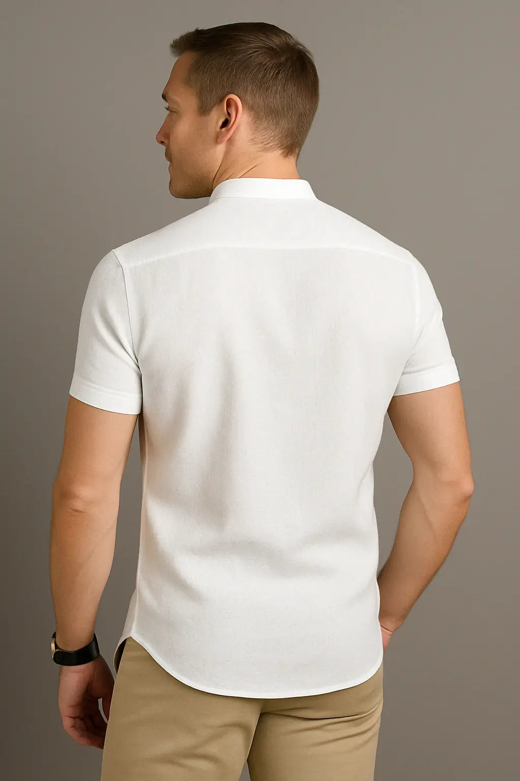 Johnson Heren Casual Linnen Shirt Met Korte Mouwen VIQA© NEDERLAND