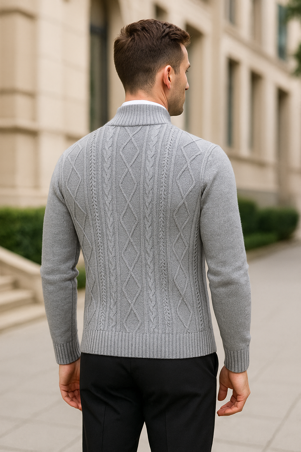 Heren Cashmere Gebreide Trui Jas, Warme Gewatteerde Casual Rits Vest Jas Voor De Winter | VIQA VIQA© NEDERLAND