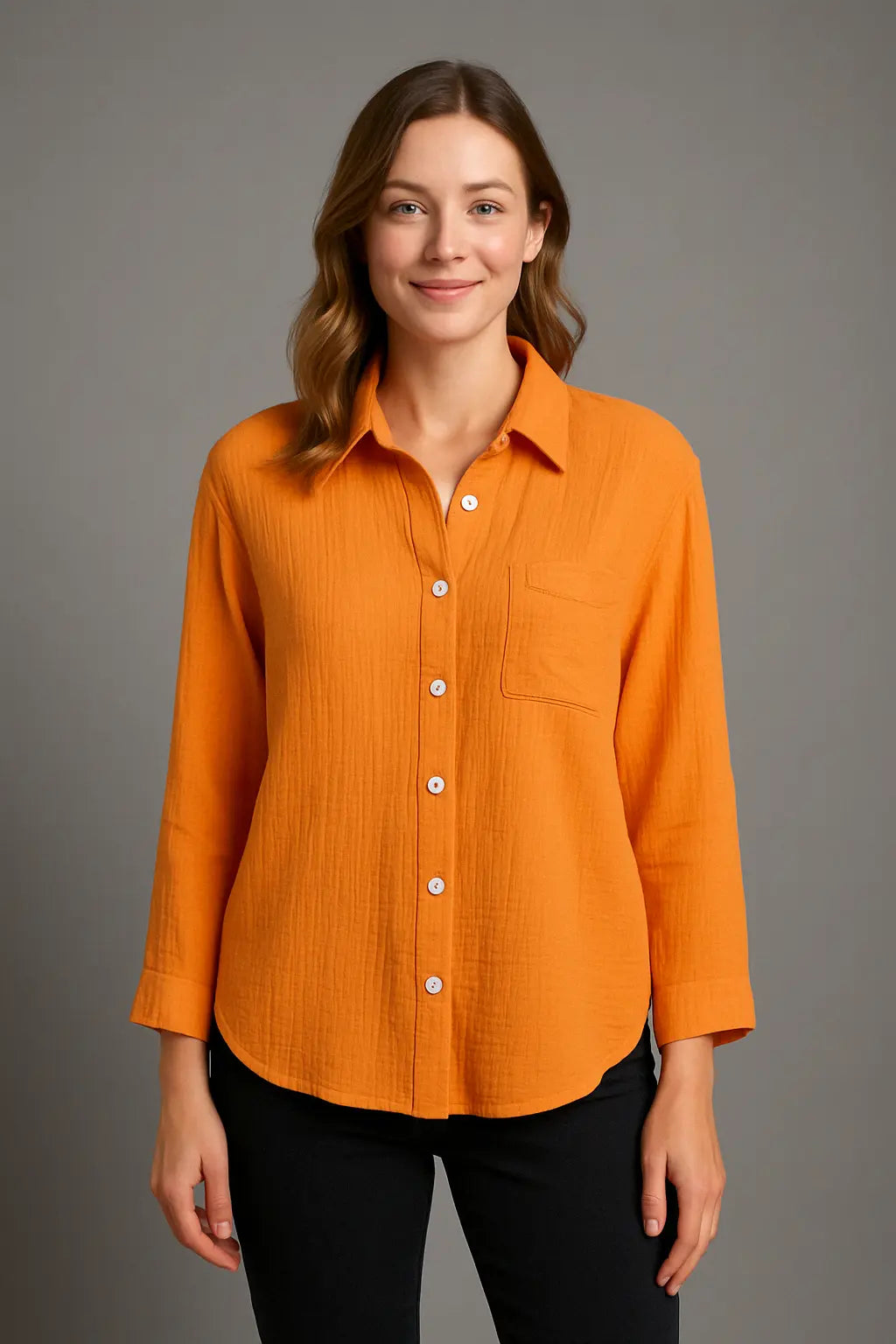 Jaclyn Comfortabel Lange Oranje Blouse Dames VIQA© NEDERLANDOranje-2XL