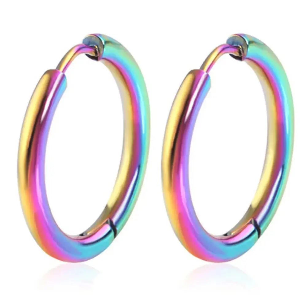 Unisex Roestvrij Stalen Hoepel Oorbel Studs VIQA© NEDERLANDVeelkleurig-20mm