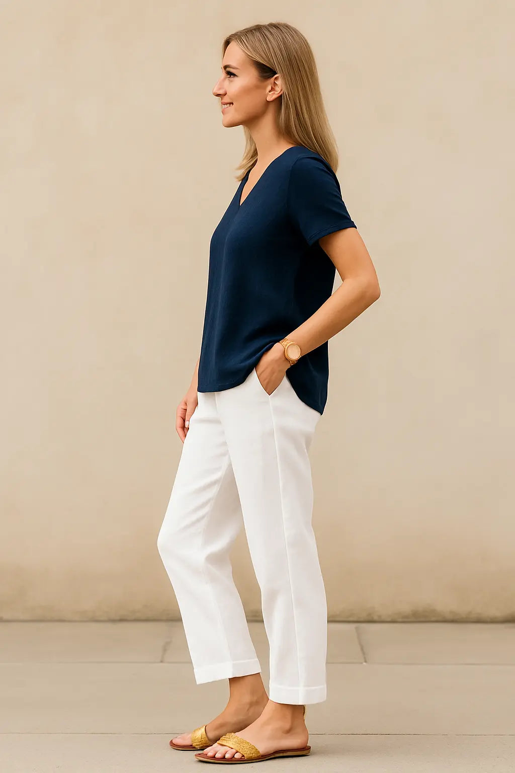 Dames Katoenen Linnen Broek, Losse Broek Met Zakken, Casual Zomerbroek | VIQA VIQA© NEDERLAND